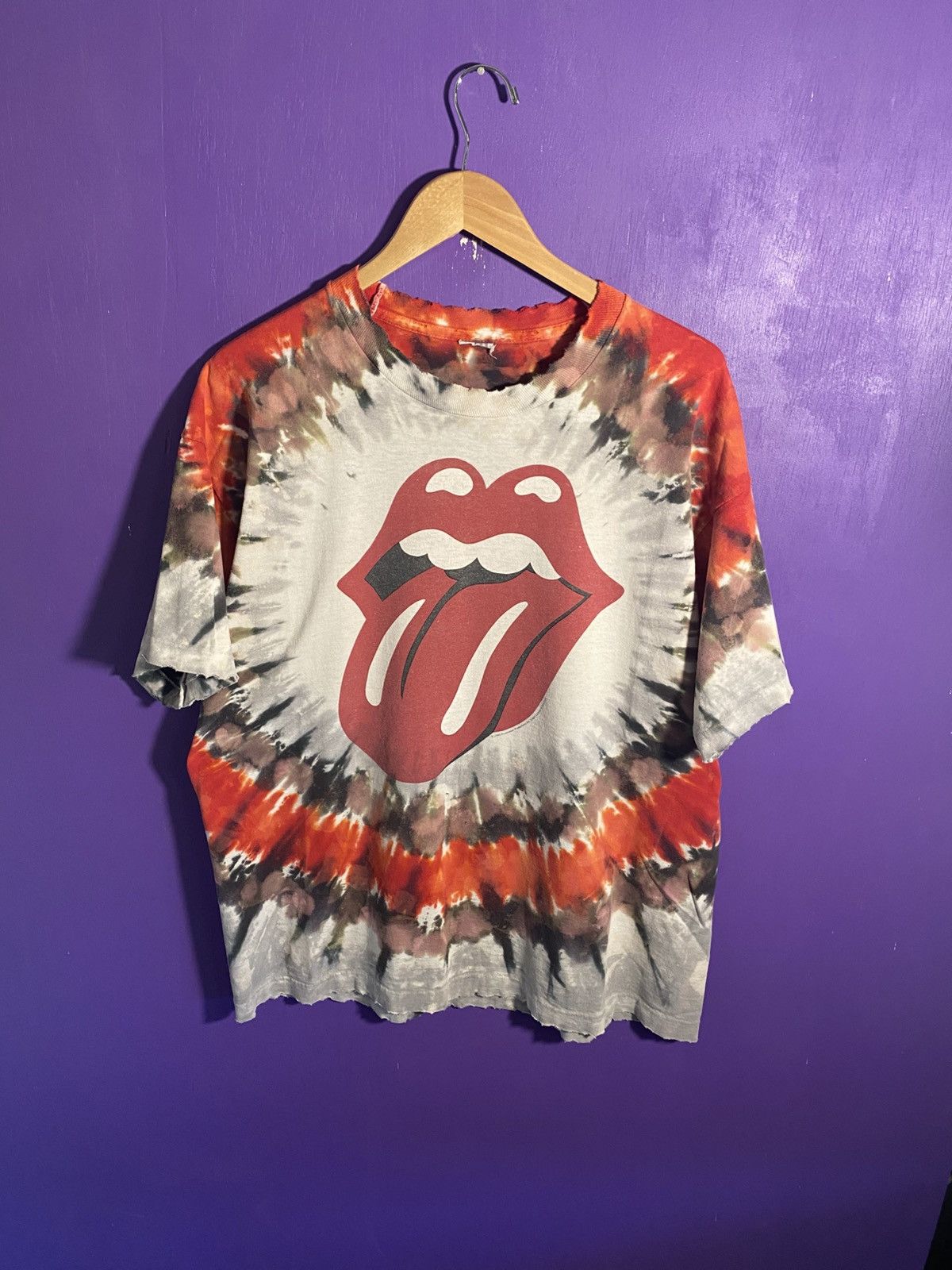 Band Tees × Vintage Vintage 1994 The Rolling Stones tie dye tongue tee Size US XL / EU 56 / 4 - 1 Thumbnail