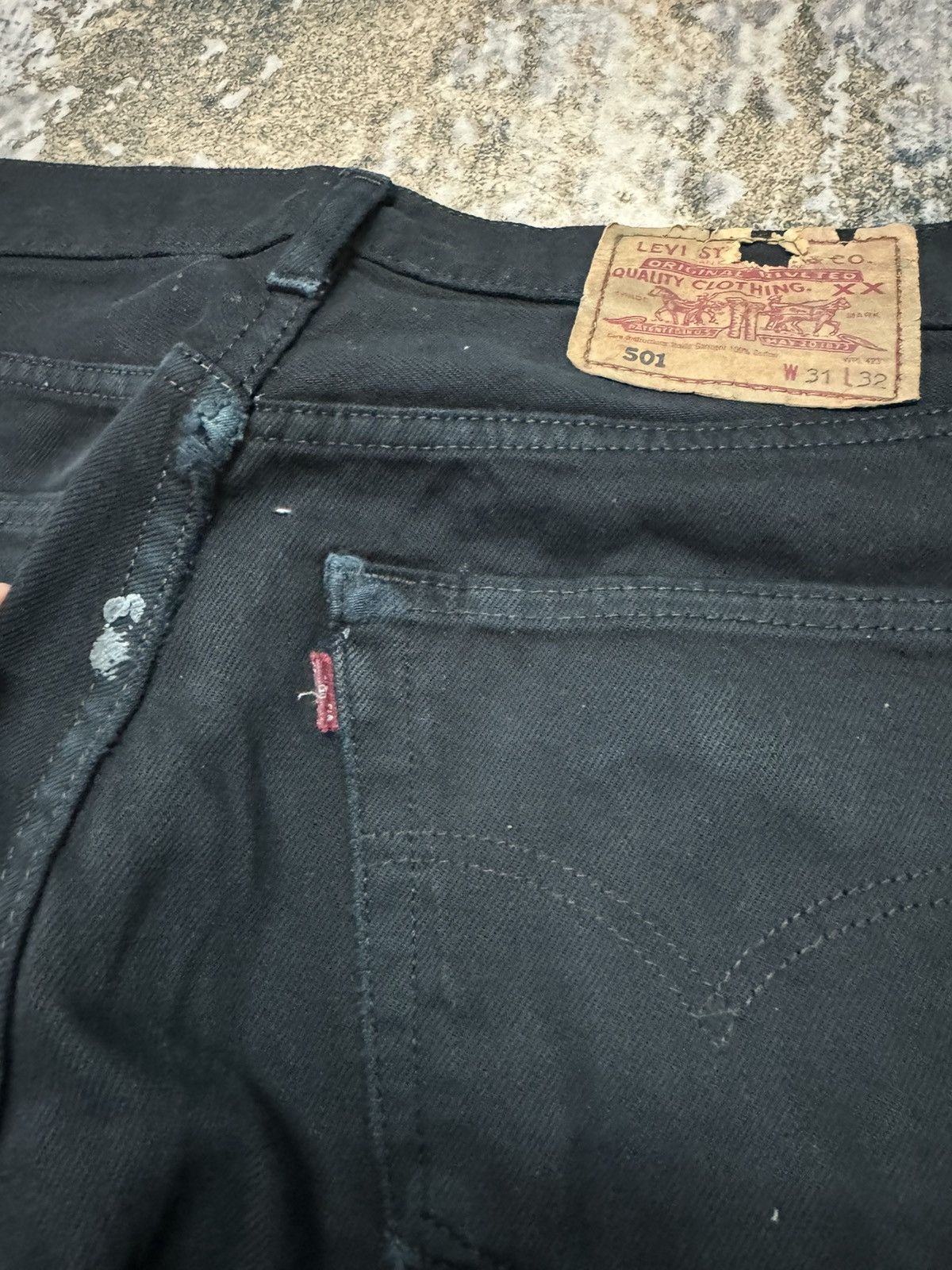 Levi's × Levi's Vintage Clothing × Vintage Vintage Levi’s 501 Distressed Black Denim Jeans Size US 30 / EU 46 - 7 Thumbnail
