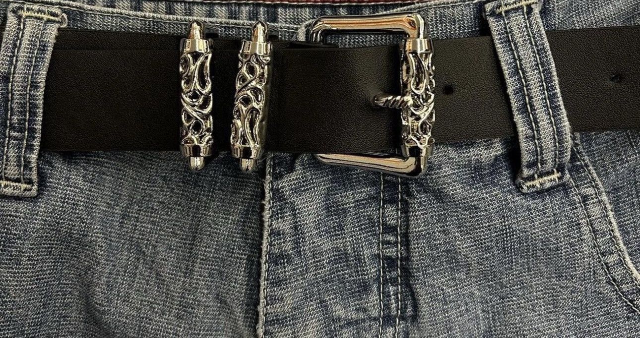 Japanese Brand × Leather Hip Hop Skater Black Roller PU Leather Belt Size ONE SIZE - 3 Thumbnail