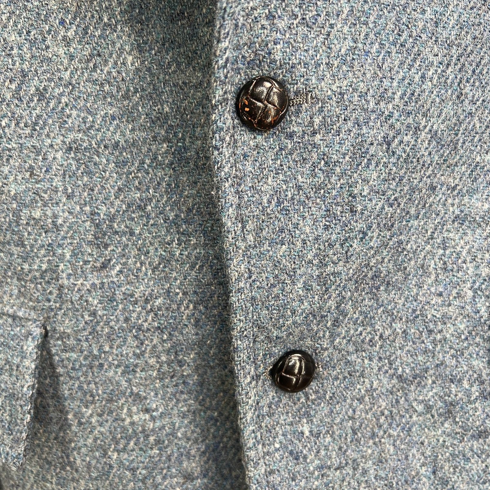 Harris Tweed × Vintage Harris Tweed Blue Wool Blazer Single Breasted 2 Button Size 42R - 5 Thumbnail