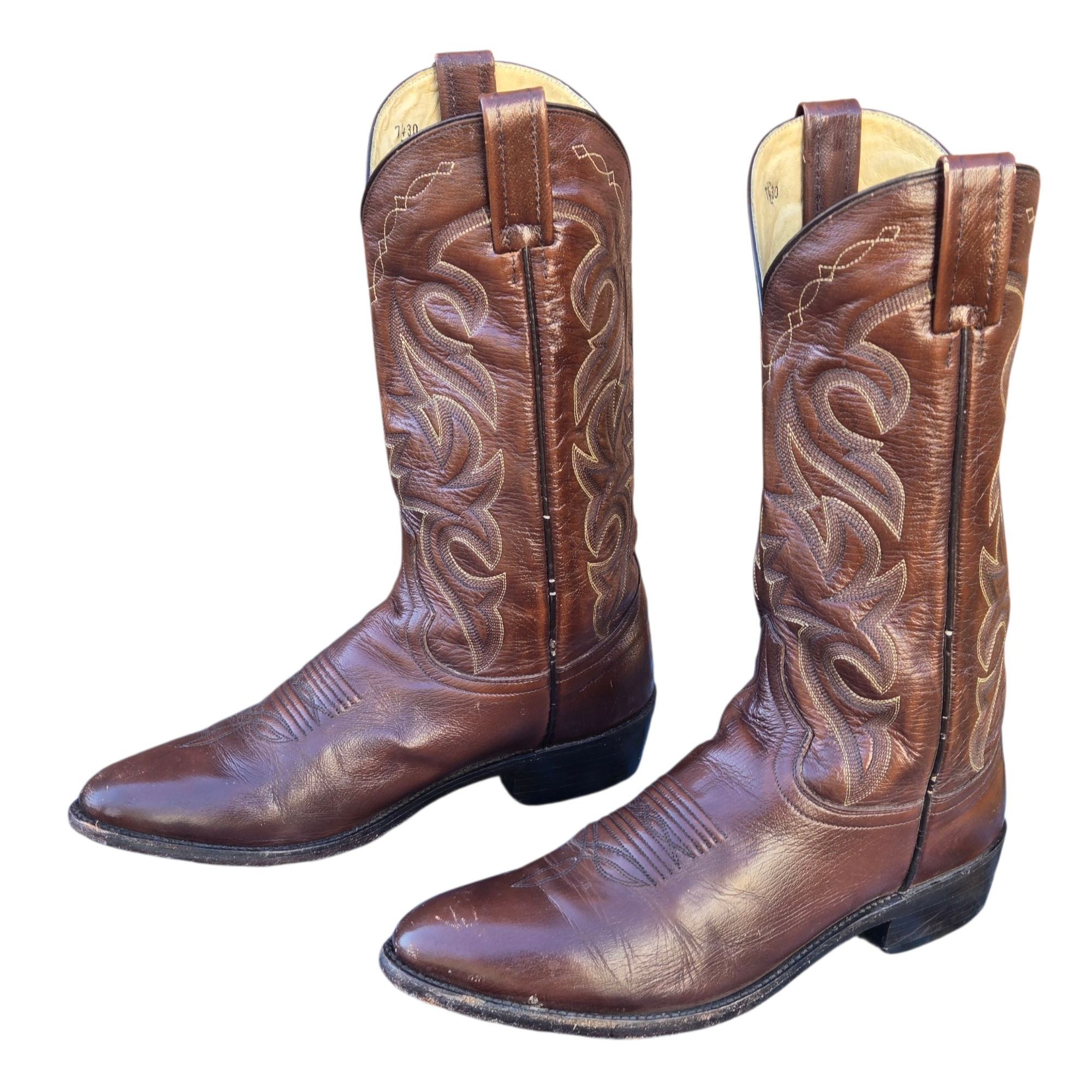 Dan Post Dan Post Cowboy Boots Mens Brown Leather 9 D Western Rockabi Size US 9 / EU 42 - 14 Thumbnail