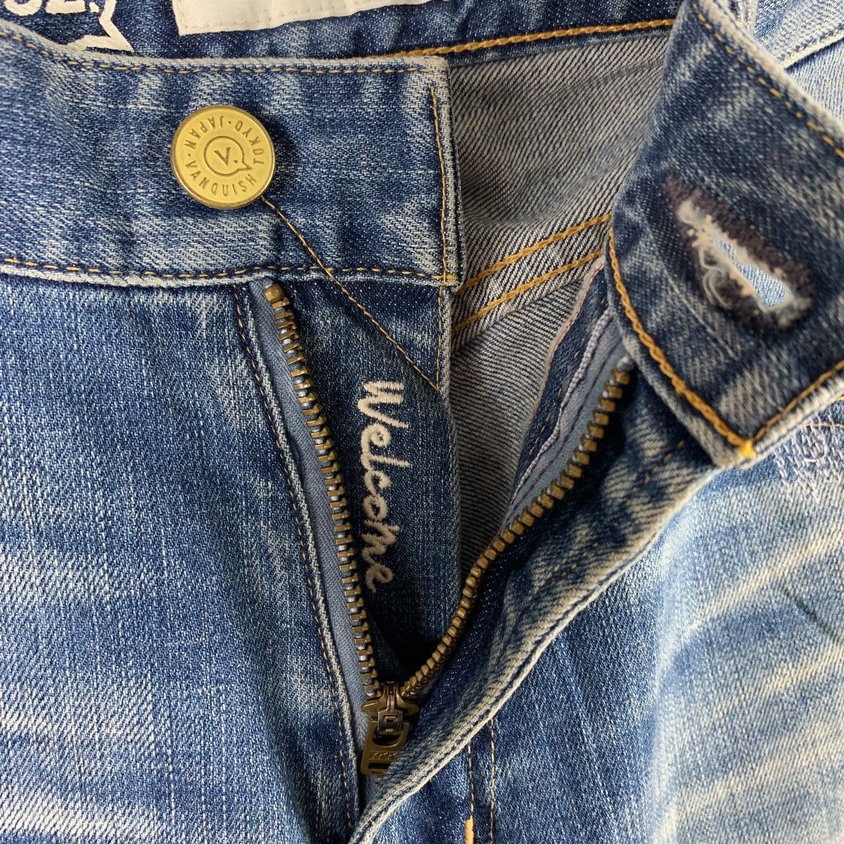 Japanese Brand × Vanquish VANQUISH Distressed patchwork blue jeans Size 32" / US 10 / IT 46 - 13 Thumbnail