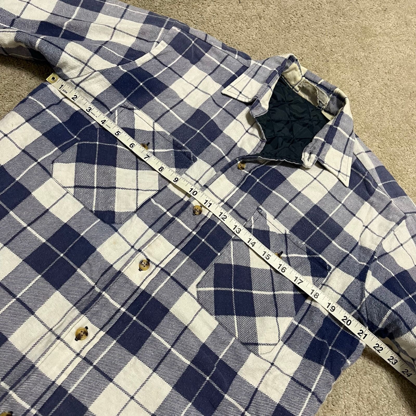 Lee Vintage 80s 90s Lee Lined Purple/Blue/White Plaid Button Up Size US M / EU 48-50 / 2 - 6 Thumbnail