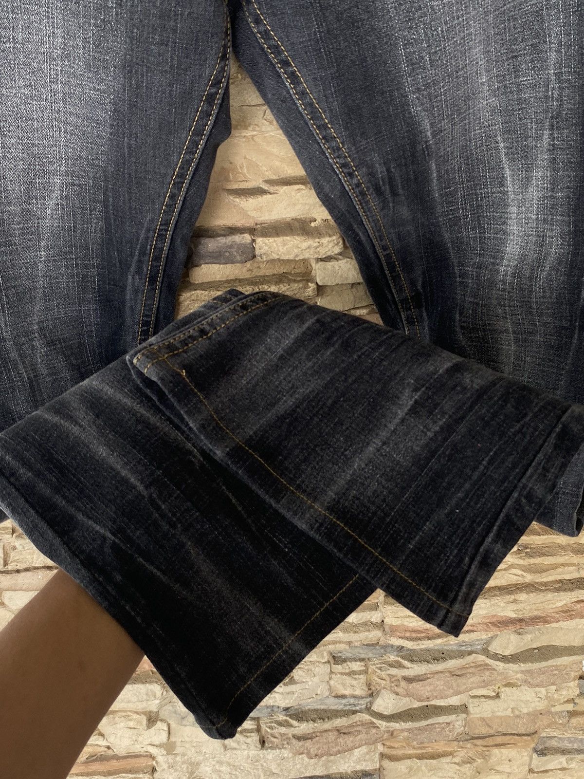 If Six Was Nine BCBG Skull Cross 💀 Flare Jeans Button Boot Cut Size US 33 - 22 Thumbnail