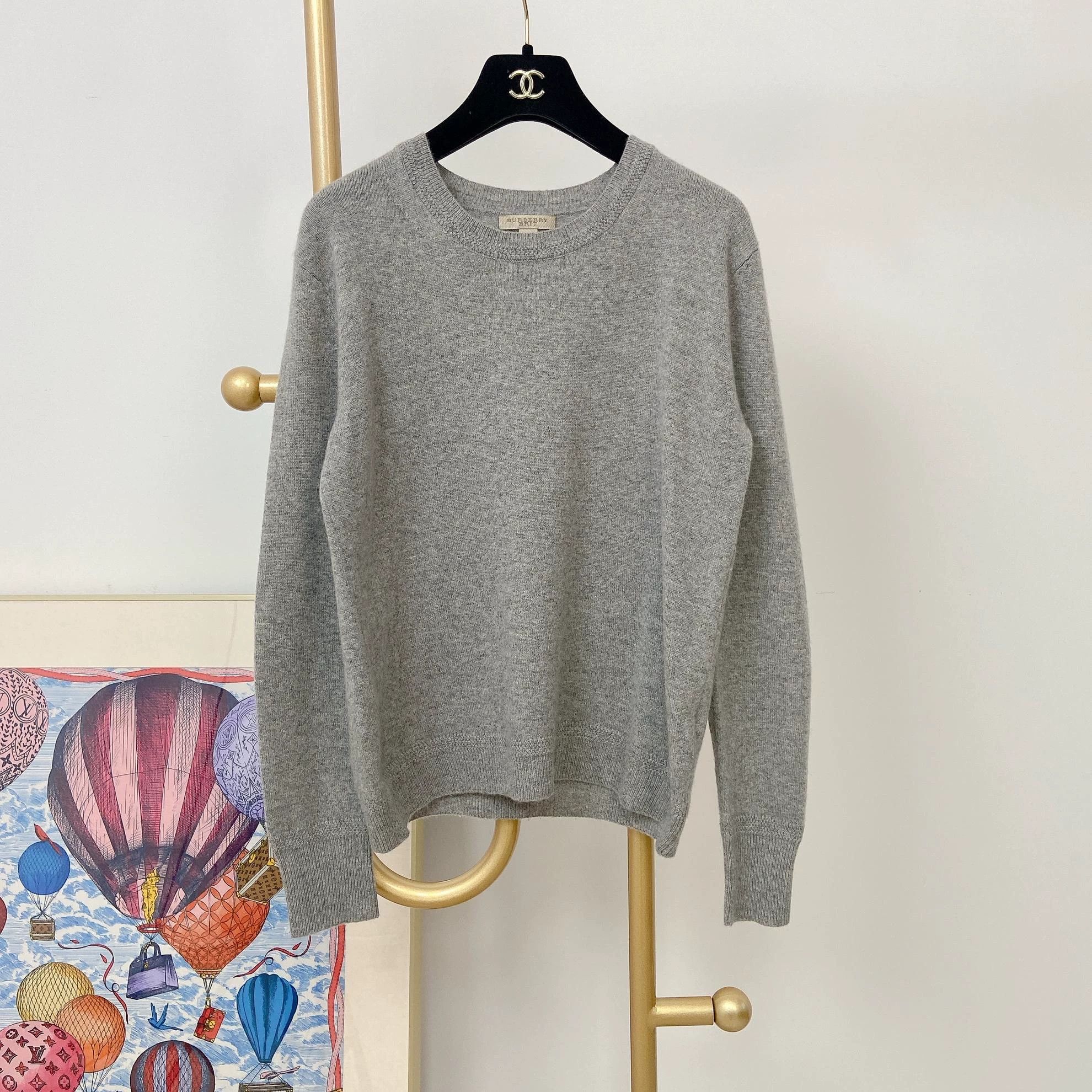 Burberry Burberry Gray Knit Top S Size S / US 4 / IT 40 - 1 Thumbnail