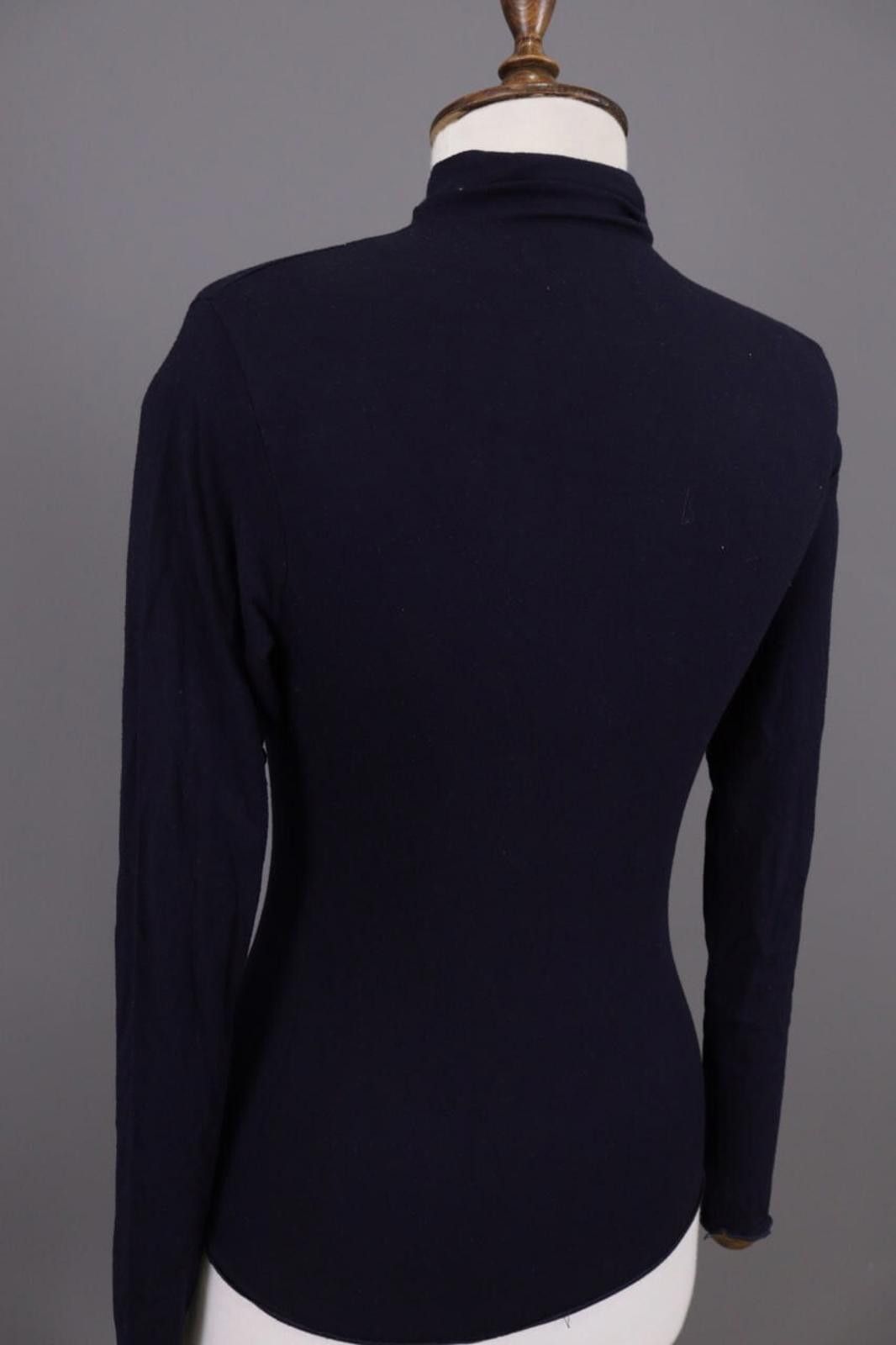 Designer Sarah Pacini Black High Neck Stretch Top Shirt Size 1 Size M / US 6-8 / IT 42-44 - 11 Thumbnail
