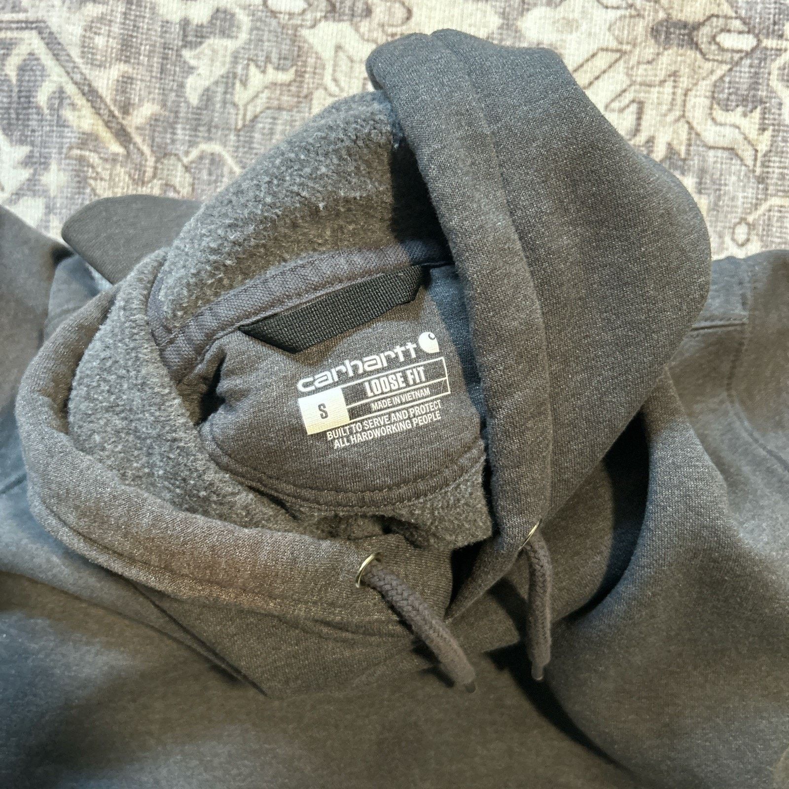 Carhartt Carhartt Hoodie Mens Size S Gray Loose Fit Neon Sleeve Logo Size US S / EU 44-46 / 1 - 2 Thumbnail