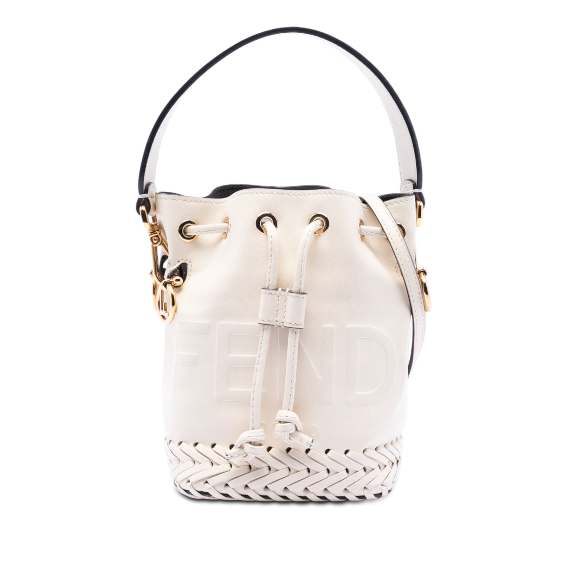 Fendi Mini Embossed Leather Whipstitch Mon Tresor Bucket Bag