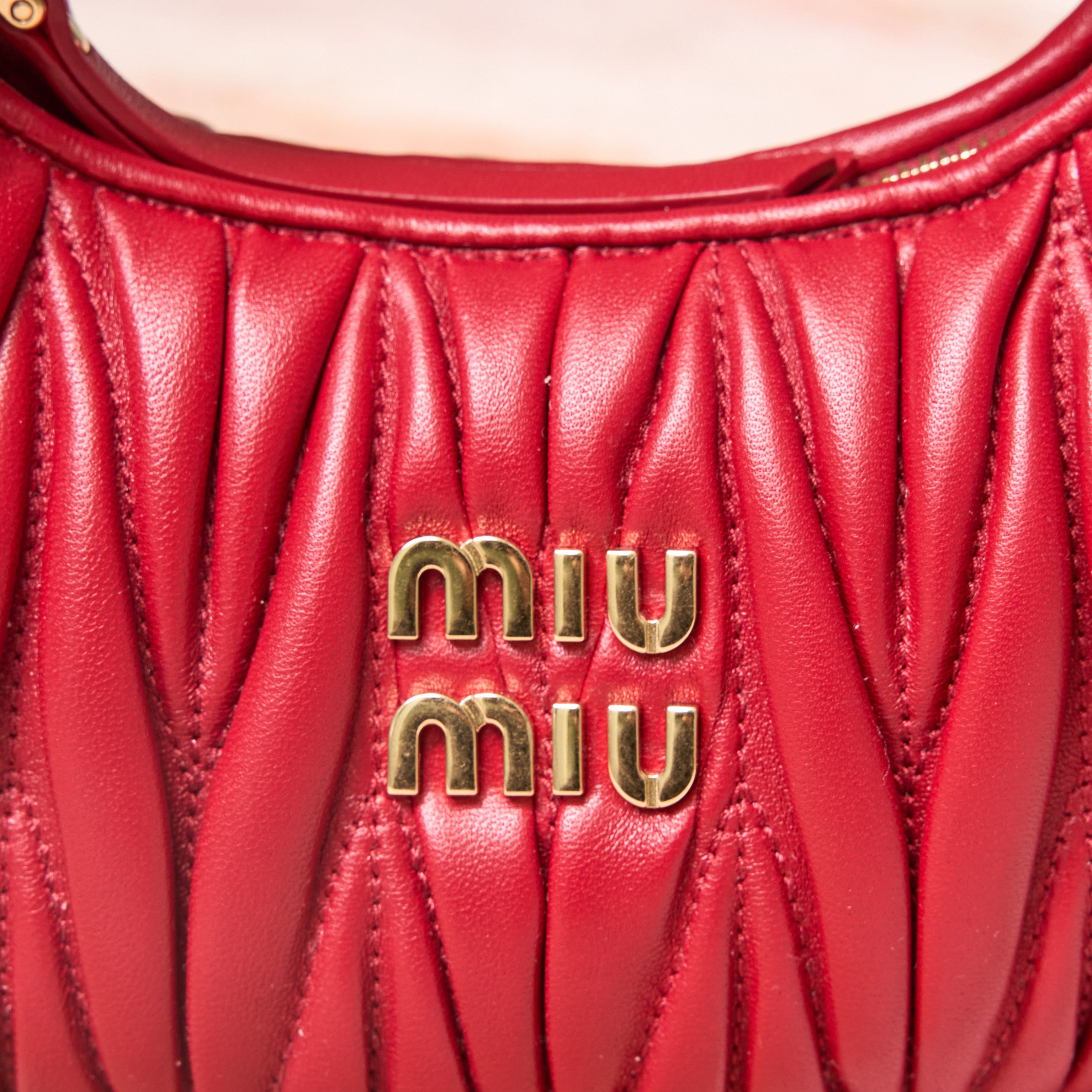 Miu Miu MIU MIU Wander Matelassé Nappa Leather Hobo Mini Bag Size ONE SIZE - 3 Thumbnail