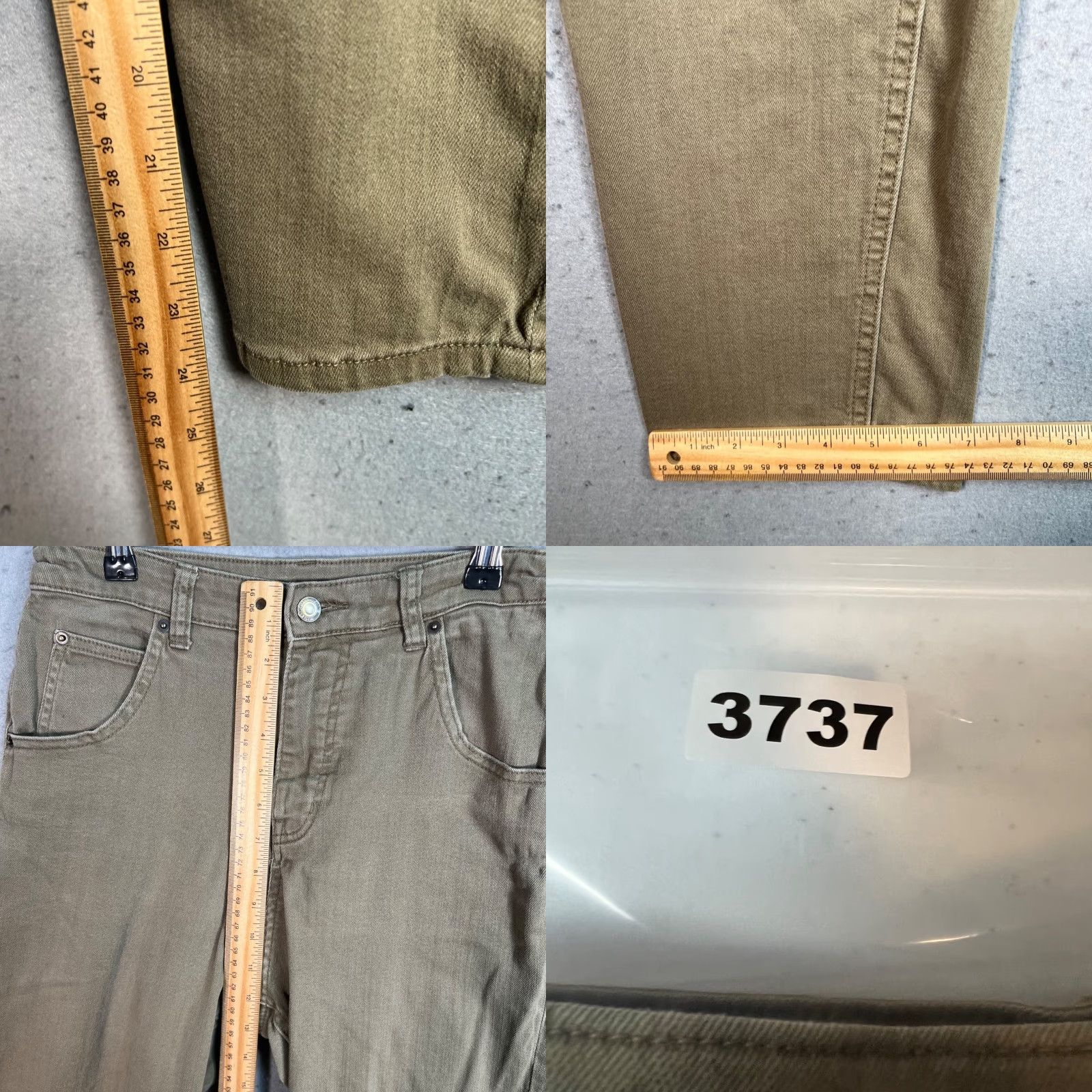 Olive Coen Jeans Women's Olive Green High-Waisted Tapered 26 in 5-Pocket Denim Cotton Blend Vintage No Size 36" / US 14 / IT 50 - 8 Thumbnail