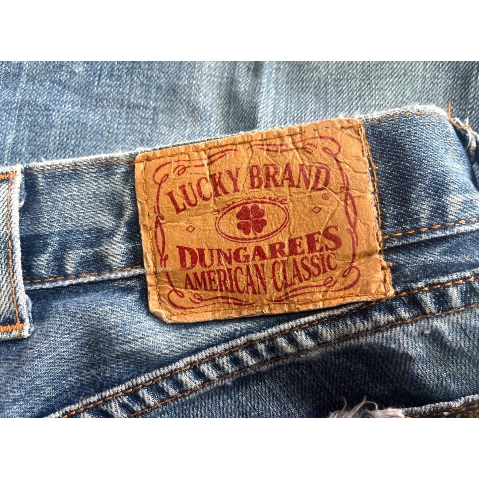 Lucky Brand VTG Lucky Brand Jeans Women 28 Blue Denim Low Rise Boot Flare Stretch USA Cowboy Logo Western 5-Pocket Design Inseam 32.5 in Bagged Size 28" / US 6 / IT 42 - 6 Thumbnail