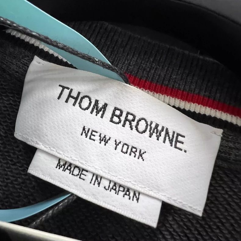Thom Browne Thom browne Gray striped ribbed round-neck sweatshirt 2503- Size US L / EU 52-54 / 3 - 7 Thumbnail