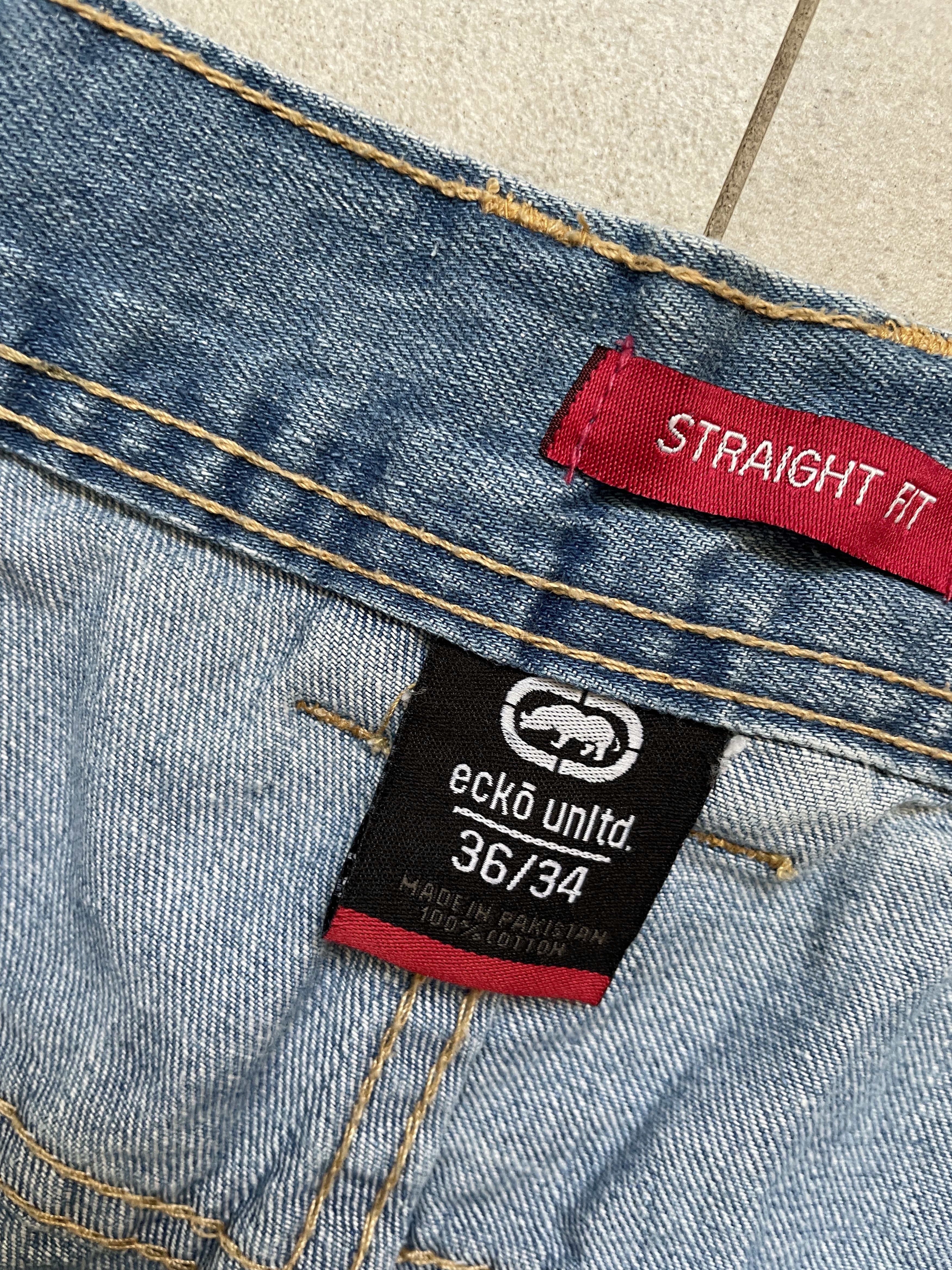 Ecko Unltd. Y2K LIGHT BLUE ECKO UNLTD UNLIMITED BAGGY STRAIGHT JEANS Size US 36 / EU 52 - 7 Thumbnail