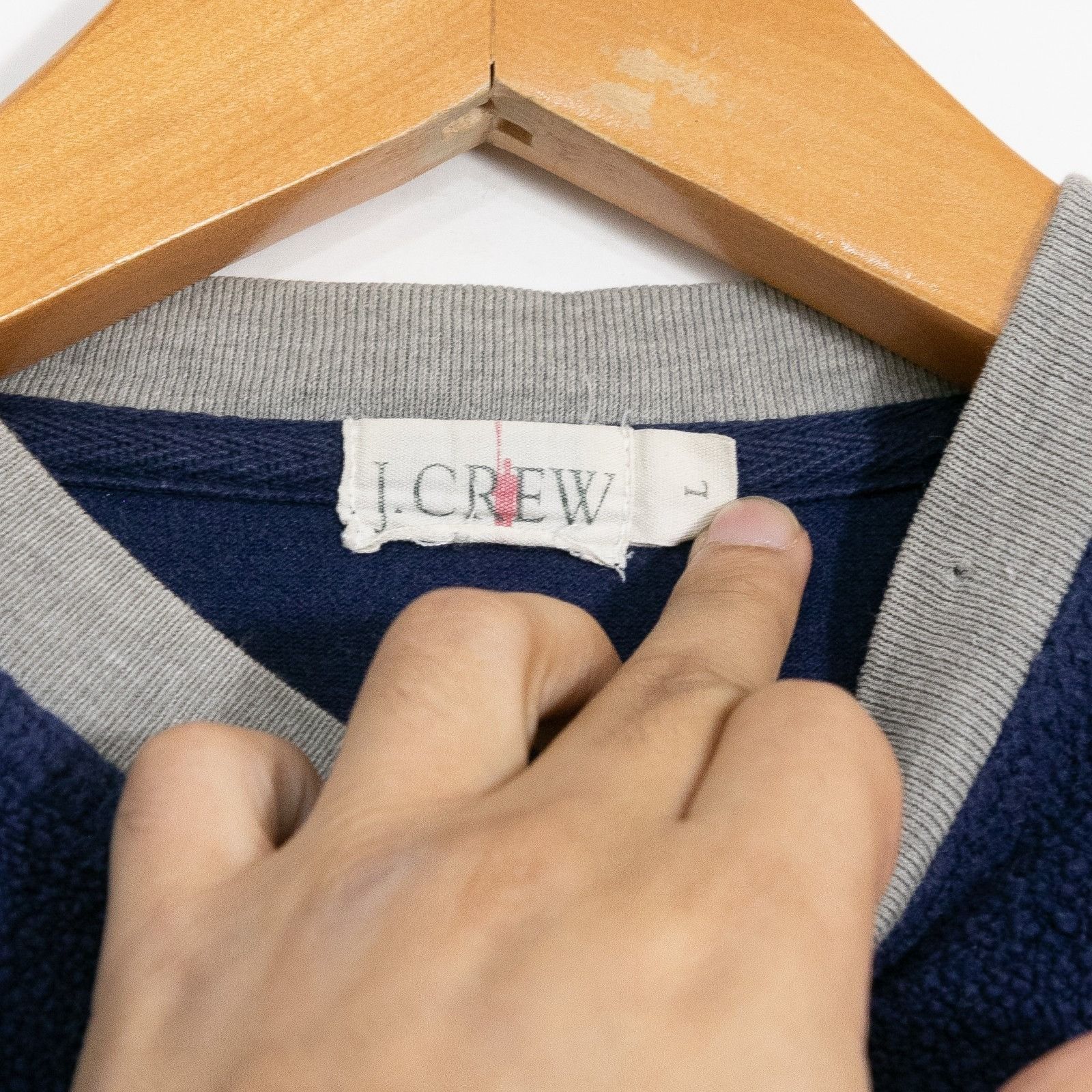 J.Crew Vintage 90s J.Crew French Terry Henley Shirt Mens Large Size US L / EU 52-54 / 3 - 5 Thumbnail