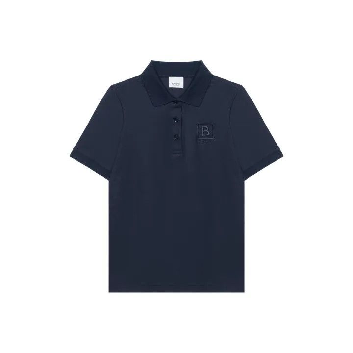 Burberry Burberry Logo Navy Blue Short Sleeve Polo Shirt 0079 Size S / US 4 / IT 40 - 1 Thumbnail