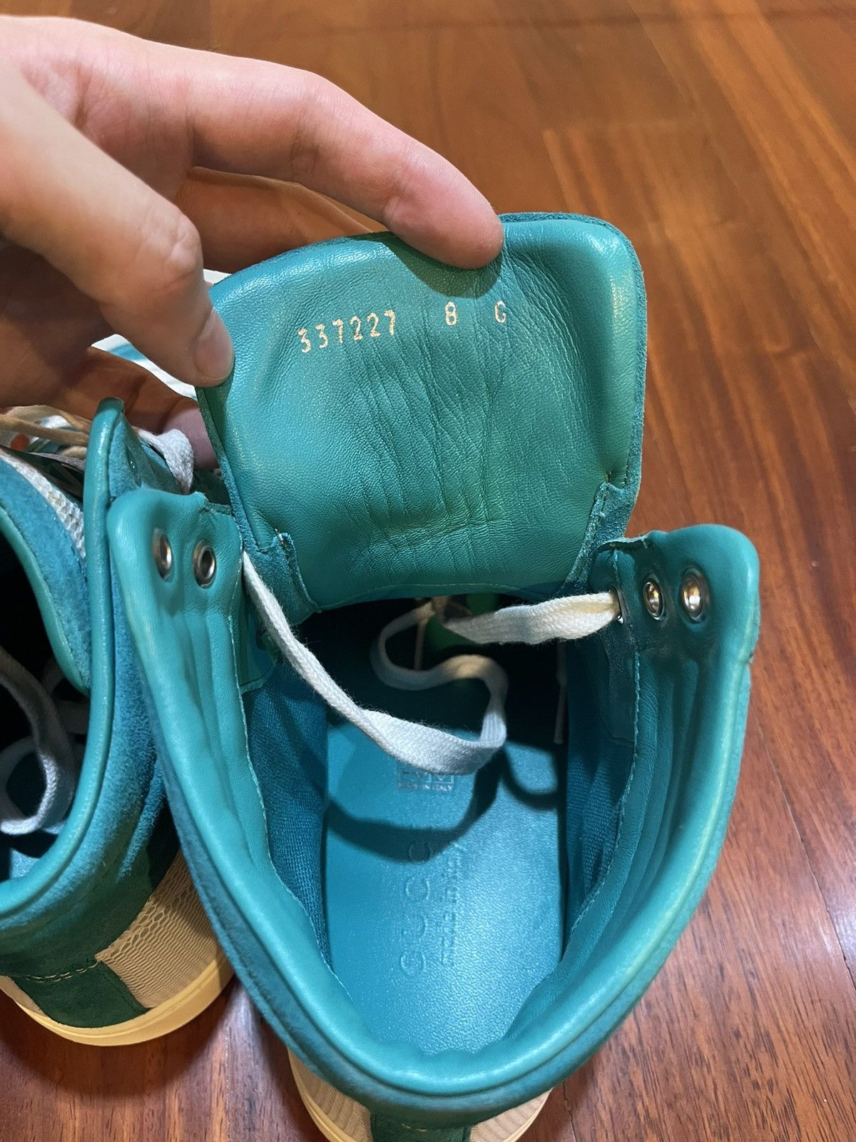 Gucci High Top Suede Mesh Green Size US 8.5 / EU 41-42 - 5 Thumbnail