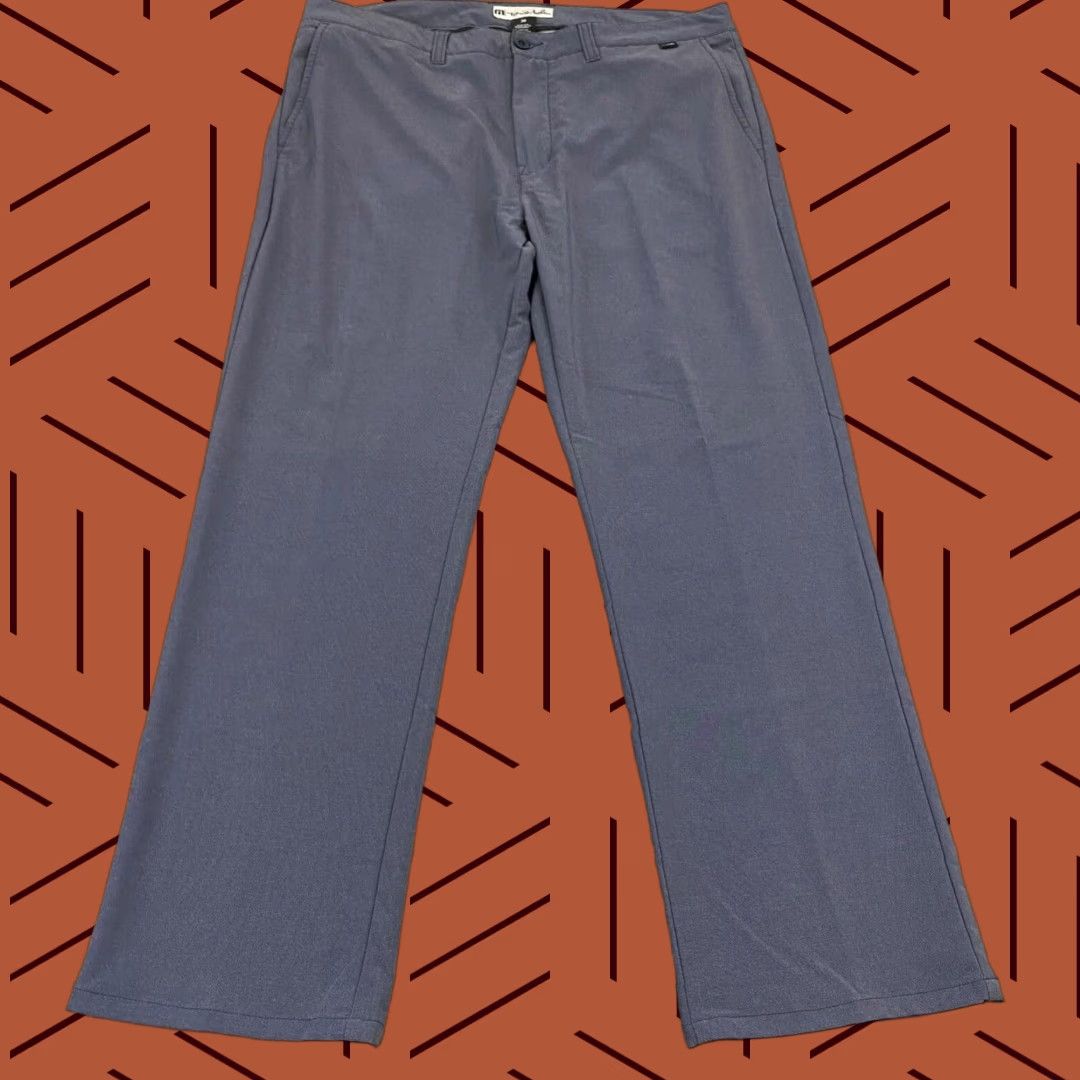 TravisMathew Travis Mathew Pants Mens 38x31 Straight Blue Chino Khaki Performance Golf Casual Classic 5-Pocket Design Belt Loops Boy/Men? Size US 38 / EU 54 - 1 Thumbnail