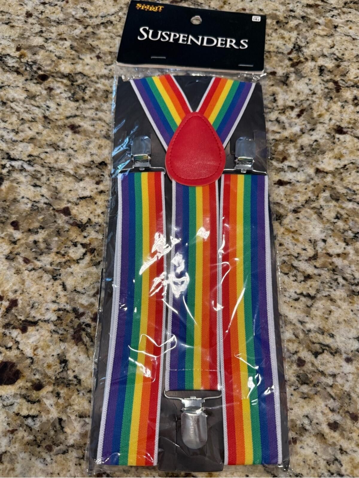 Share Spirit Homme Spirit Halloween rainbow colorful clown suspenders. OS. Size ONE SIZE - 2 Thumbnail