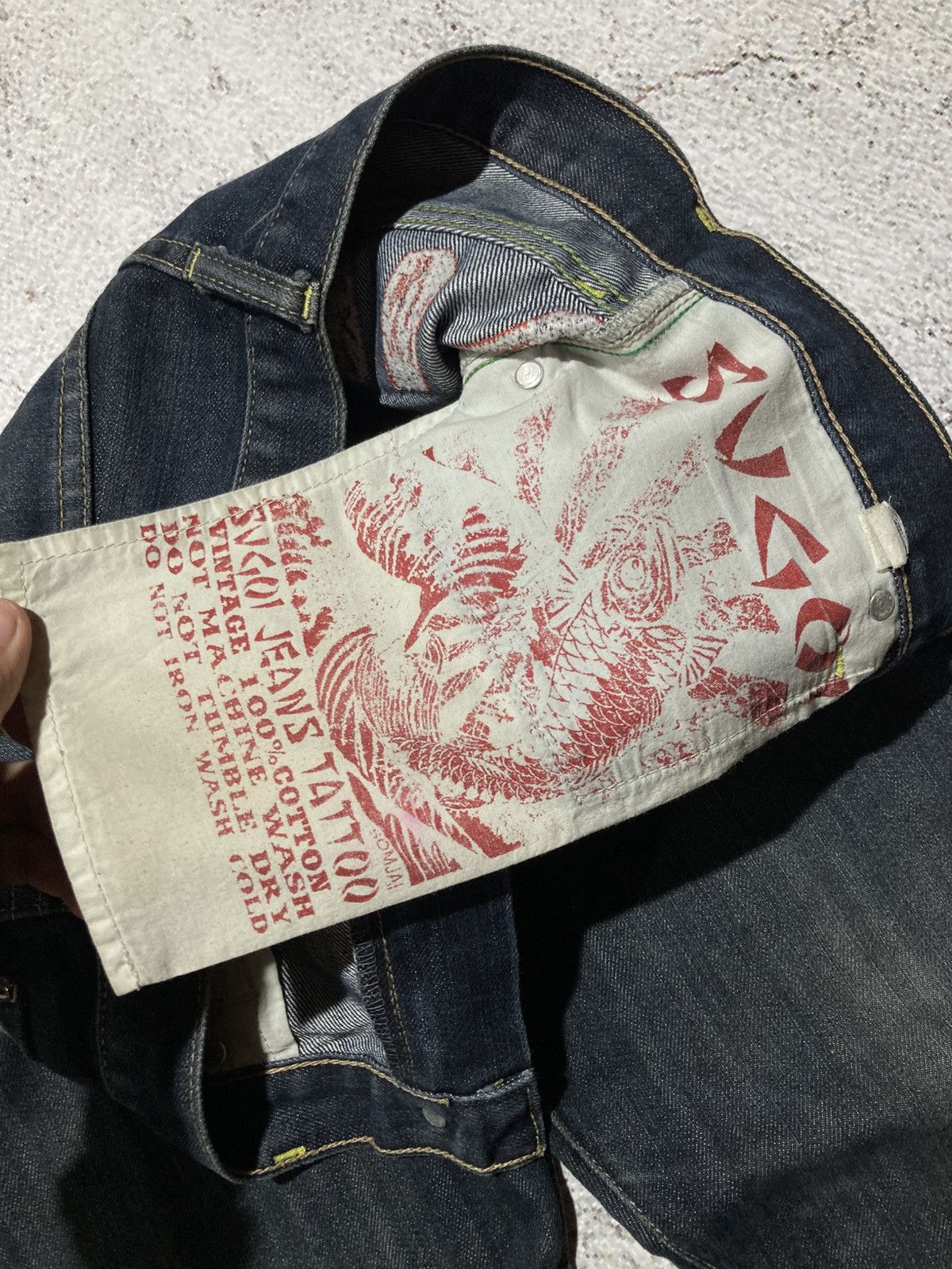 Japanese Brand 2000s Sugoi Tatto Embroidery Dragon Tiger Denim Jeans Size US 29 - 18 Thumbnail