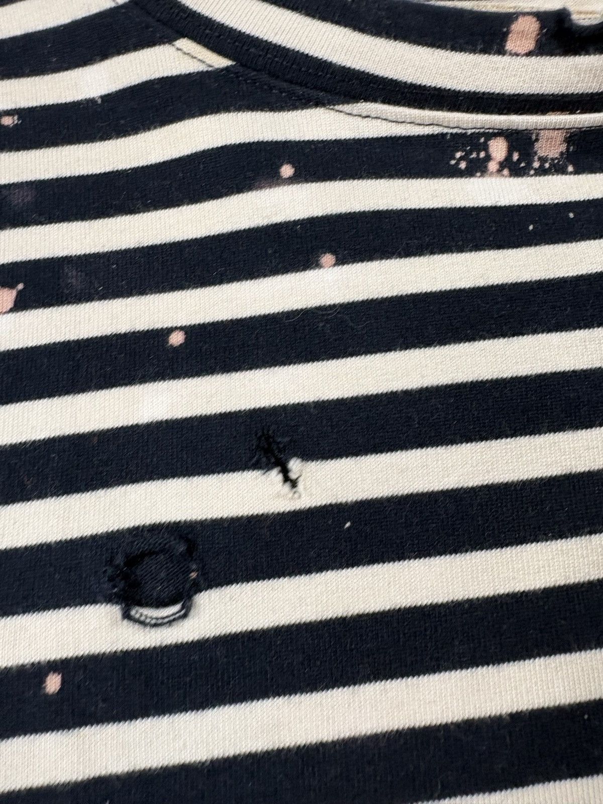 Off-White Off-White Distressed Striped Long Sleeve Tee EU Size US XS / EU 42 / 0 - 4 Thumbnail