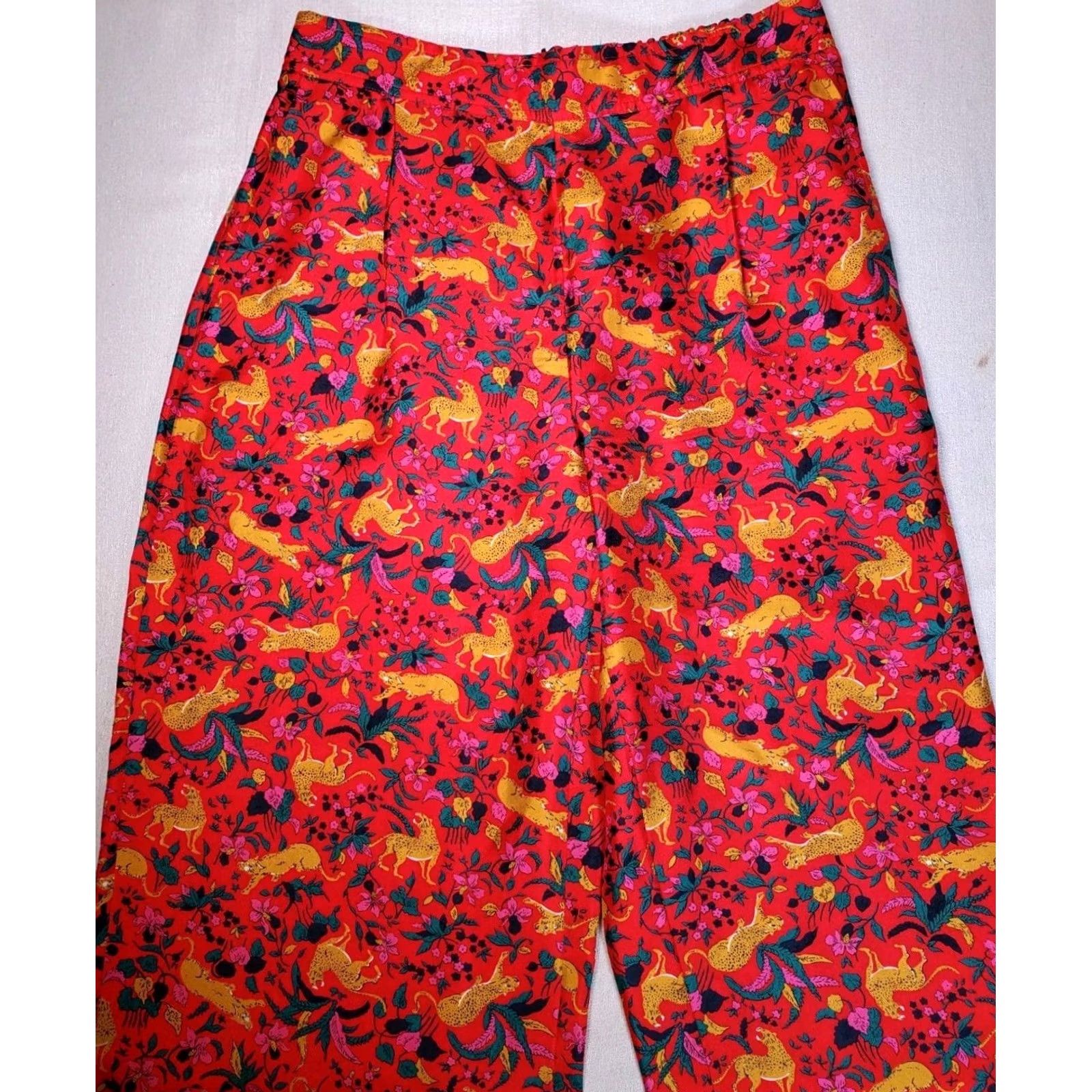J.Crew J.Crew Collection Pant Women's 8 Silk Twill Pull On In Jungle Cat Floral Print Size 30" / US 8 / IT 44 - 7 Thumbnail