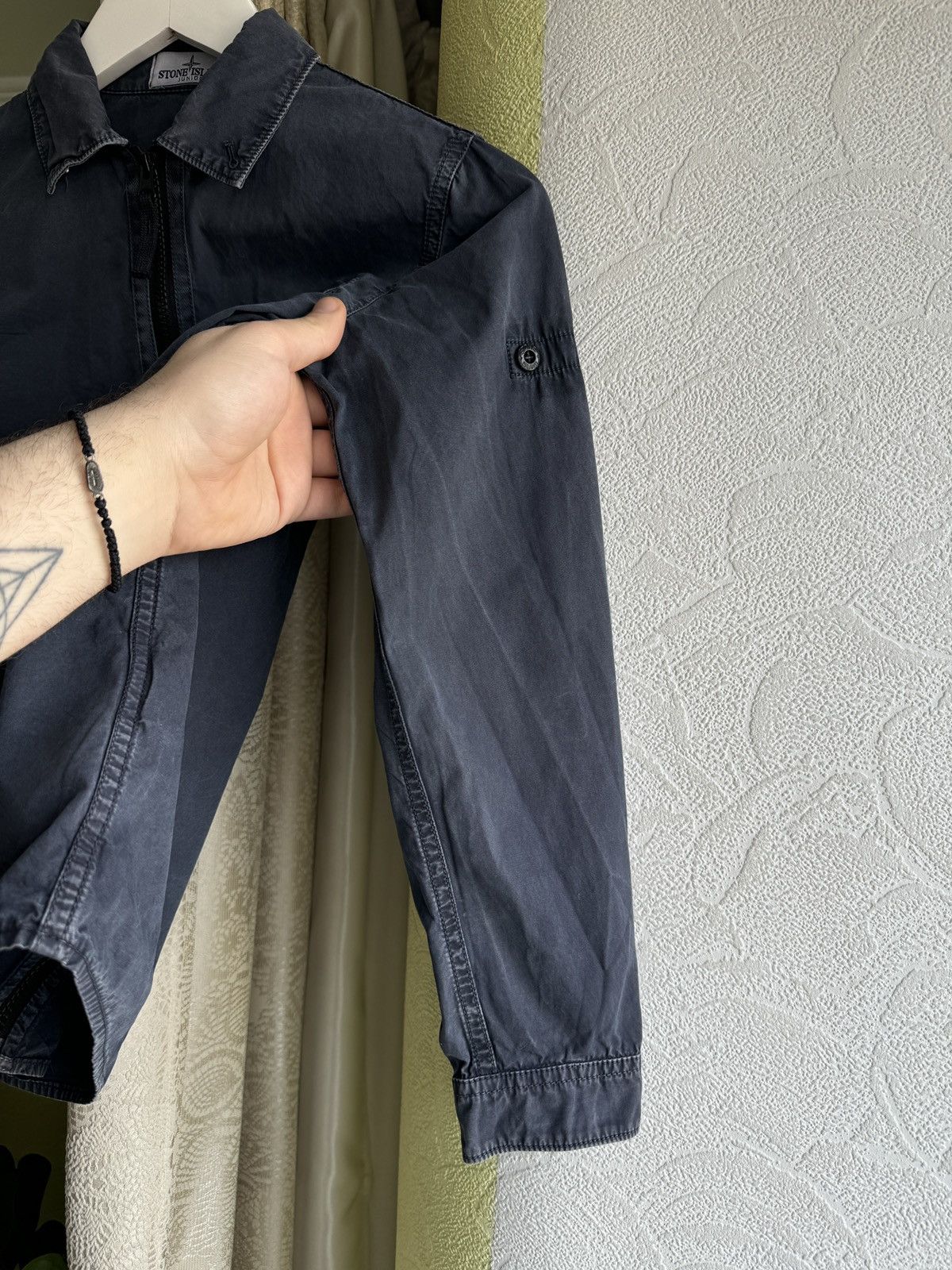 Stone Island Stone Island Junior Stone Wash Cotton Grey Zip Overshirt 10Y Size US XXS / EU 40 - 9 Thumbnail