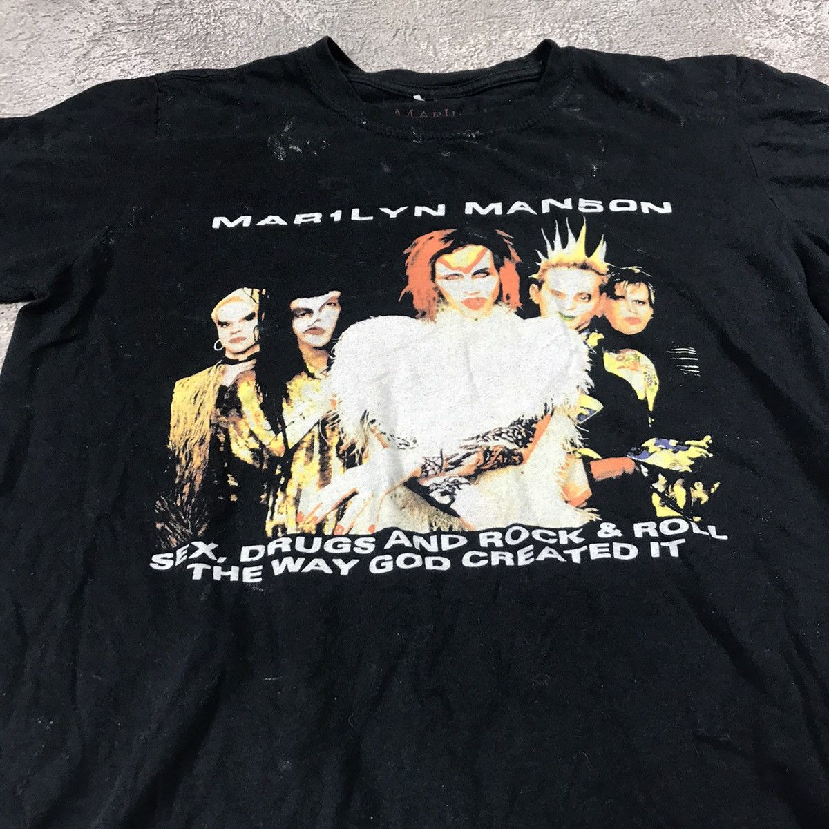 Vintage Vintage Y2K Marilyn Manson Band Tee Graphic Grunge Tapered S Size US S / EU 44-46 / 1 - 2 Thumbnail