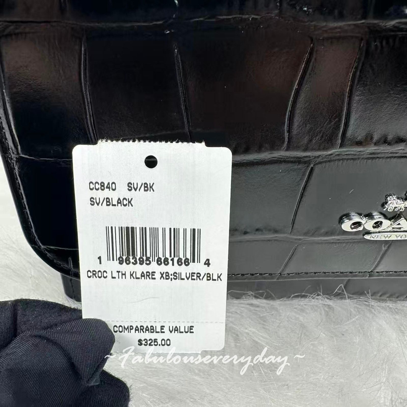 Coach Coach Klare Crossbody Bag Crocodile Leather/Black CC840 NWT Size ONE SIZE - 4 Thumbnail