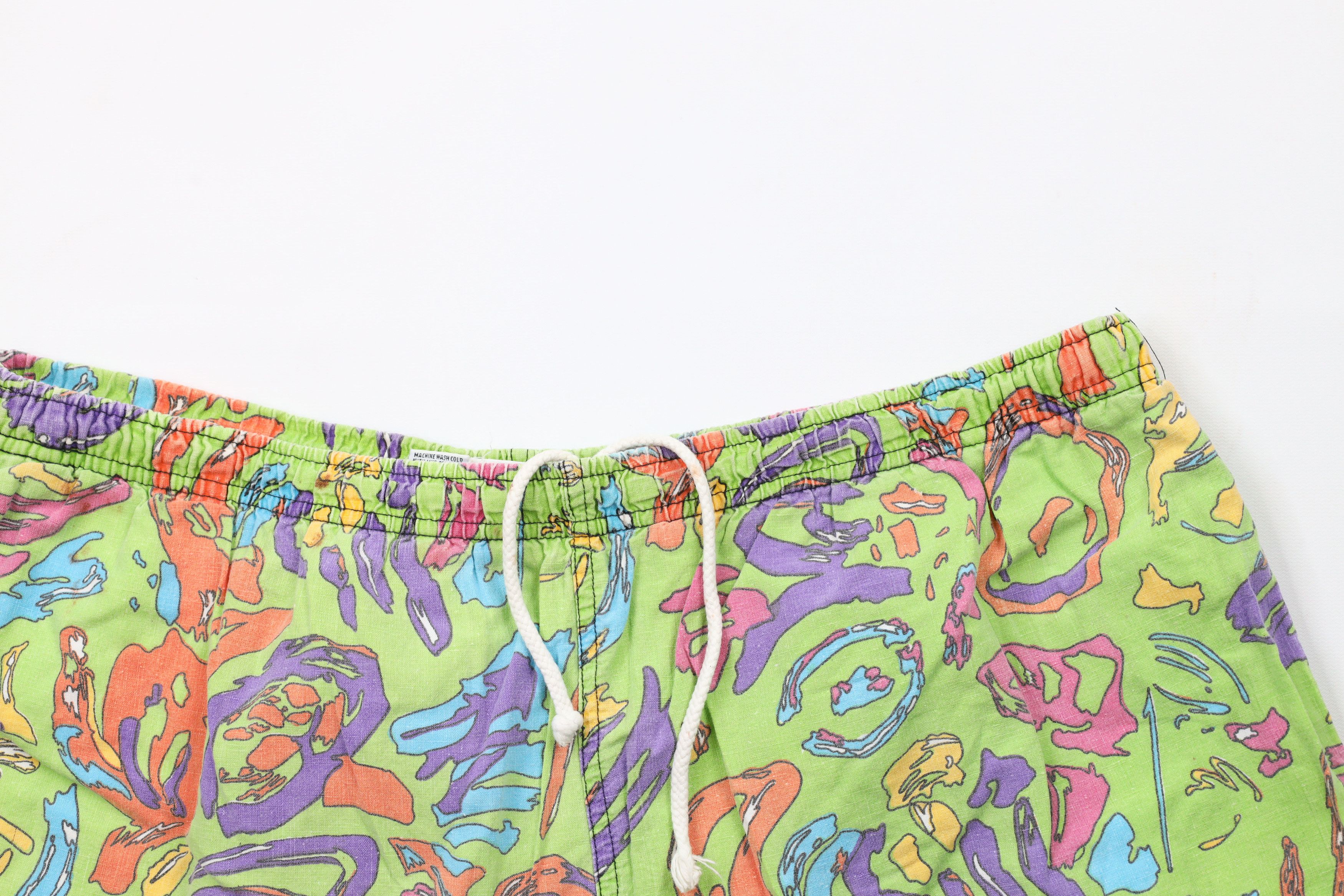 Vintage Vintage 90s Streetwear Rainbow Lined Shorts Swim Trunks Size US 36 / EU 52 - 2 Thumbnail