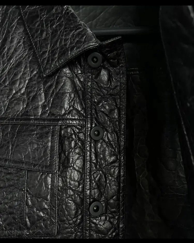 Balenciaga Sz 48 Balenciaga 10AW Winkled Leather Jacket Size US M / EU 48-50 / 2 - 4 Thumbnail