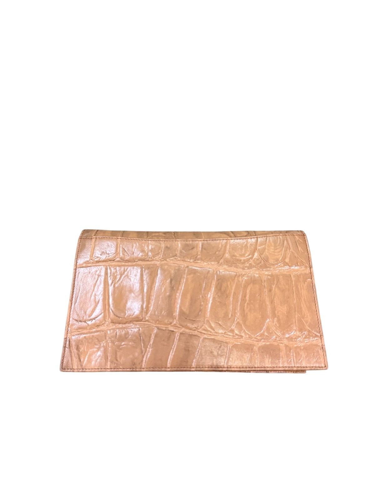 Valentino RARE VALENTINO GARAVANI EMBOSSED CROC LEATHER CLUTCH BAG Size ONE SIZE - 8 Thumbnail