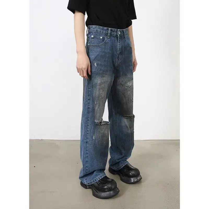 Designer × Japanese Brand Faded washed dirty old baggy denim pants Size US 32 / EU 48 - 2 Thumbnail