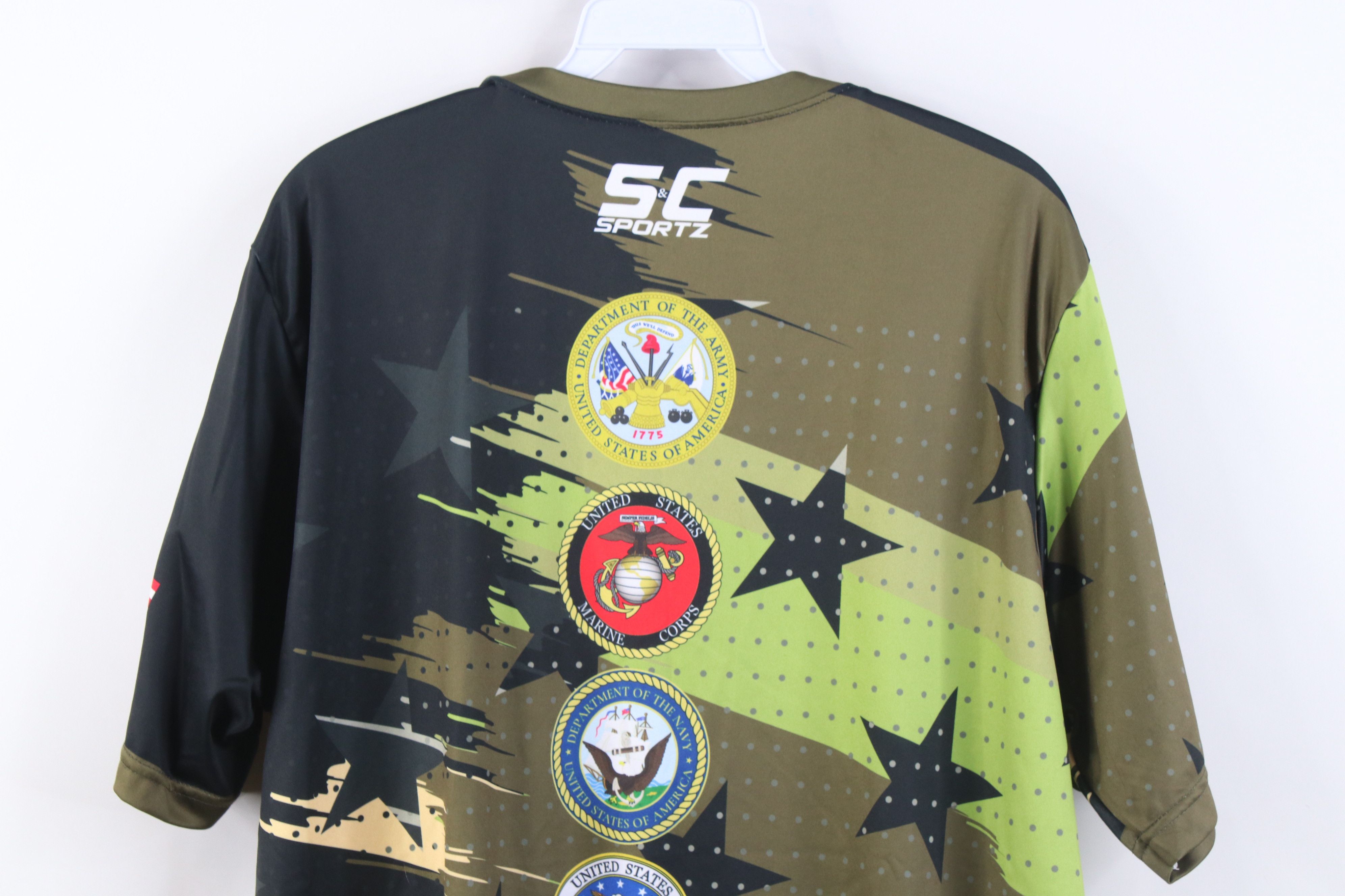 Vintage Y2K Military USMC Marines All Over Print Stars T-Shirt Size US L / EU 52-54 / 3 - 12 Thumbnail