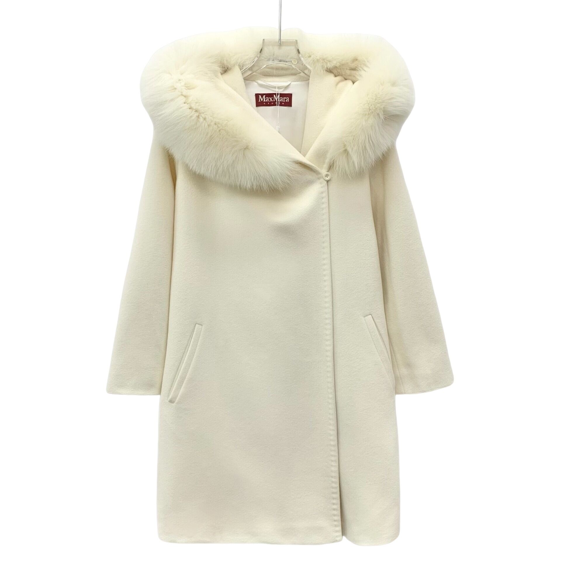 Max Mara Max Mara Studio Fur Trim Hooded Wool Coat US 2 Size XS / US 0-2 / IT 36-38 - 1 Thumbnail