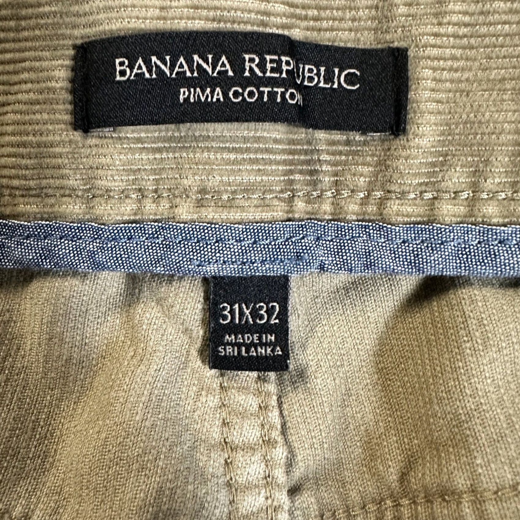 Banana Republic Banana Republic Corduroy Pants Mens 31X32 Tan Flat Front 5 Pockets Pima Cotton Corduroy Straight Leg Casual Preppy Reg Size US 31 - 3 Thumbnail