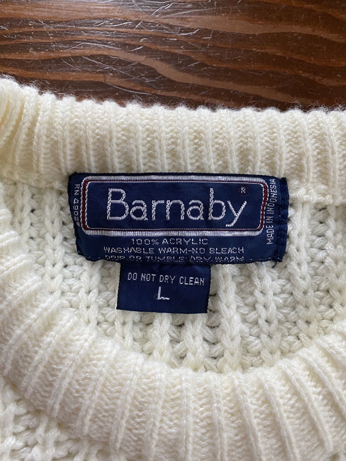 Vintage Vintage 80’s Barnaby White Knit Sweater Size US L / EU 52-54 / 3 - 3 Thumbnail