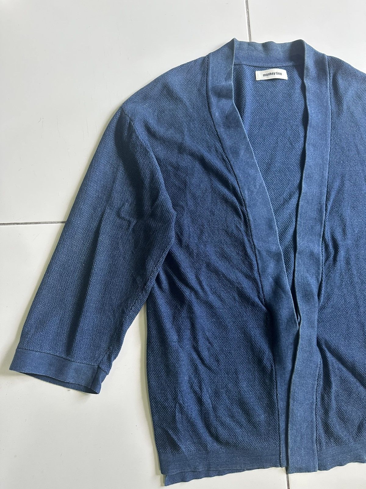Japanese Brand × monkey time Vintage Monkey Time Indigo Cardigan Sweater Size US M / EU 48-50 / 2 - 2 Thumbnail