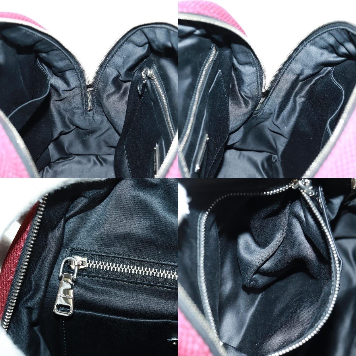 Miu Miu Miu Miu Nylon Leather Backpack Wine Red Size ONE SIZE - 14 Thumbnail