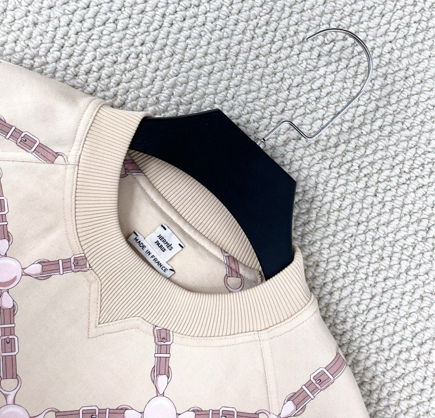 Hermes Hermes Cream Saddle Lock Print Sweatshirt Size US M / EU 48-50 / 2 - 3 Thumbnail