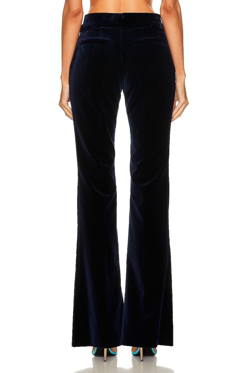 Tom Ford o1w1db10225 PAW472 Velvet Flare Pant in Navy Blue Size 25" / US 0 / IT 36 - 3 Thumbnail