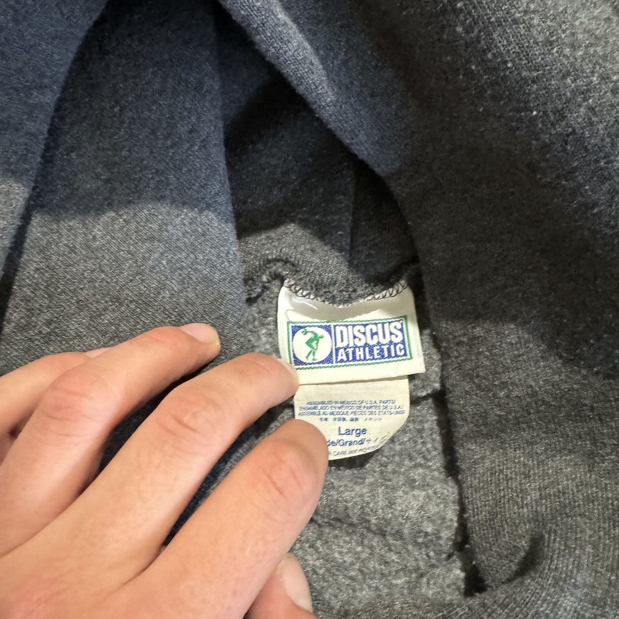 Other VINTAGE GREY BLANK DISCUS ATHLETIC HOODIE! Size US L / EU 52-54 / 3 - 8 Thumbnail