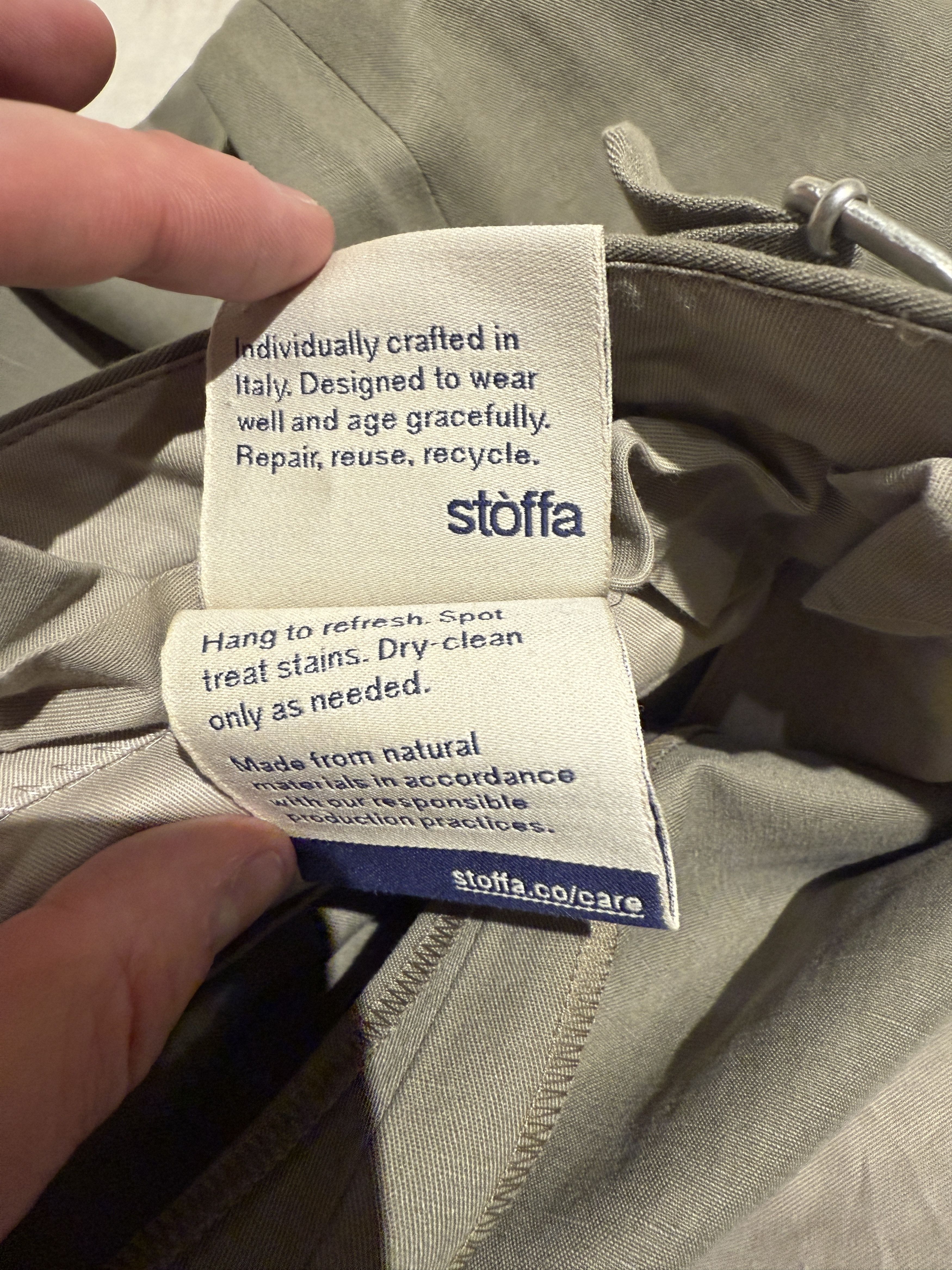 Stoffa Stoffa Cotton-Linen Twill Trousers – Olive Size US 33 - 6 Thumbnail