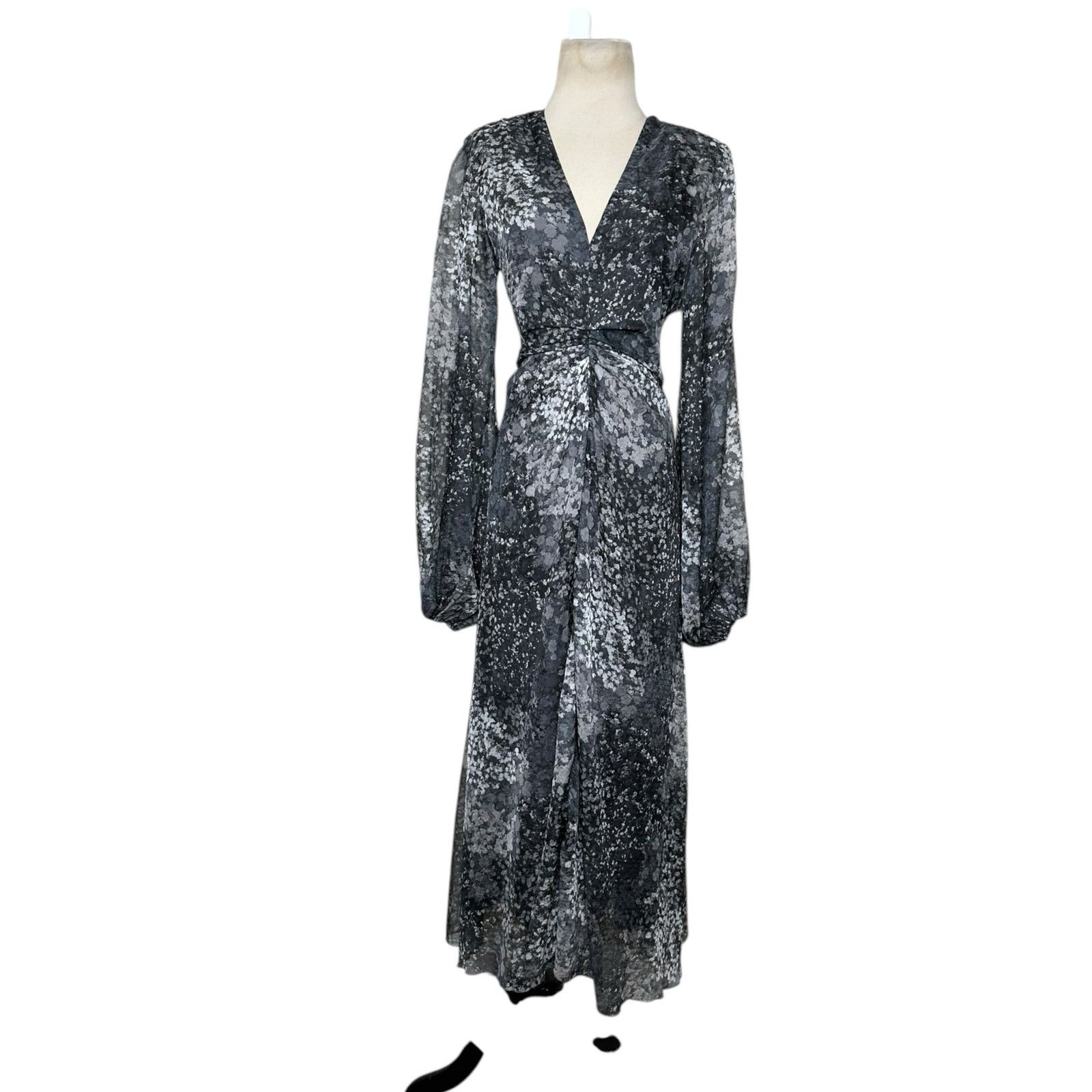ROTATE Rotate Gray printed long sleeves midi dress size 6 Size M / US 6-8 / IT 42-44 - 13 Thumbnail