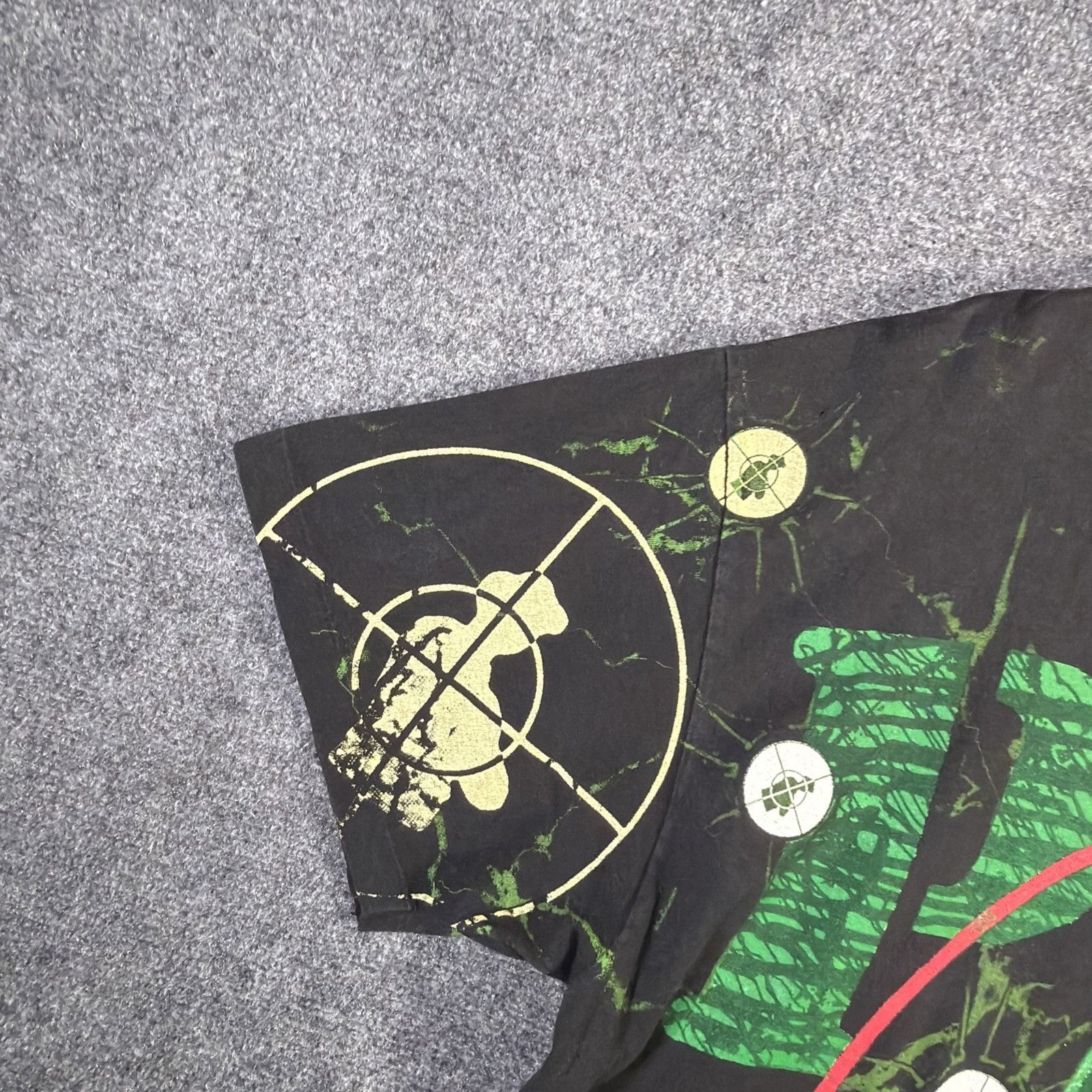 Band Tees Vintage Public Enemy Shirt Mens XL Black 90s AOP Skull Rare Size US XL / EU 56 / 4 - 6 Thumbnail
