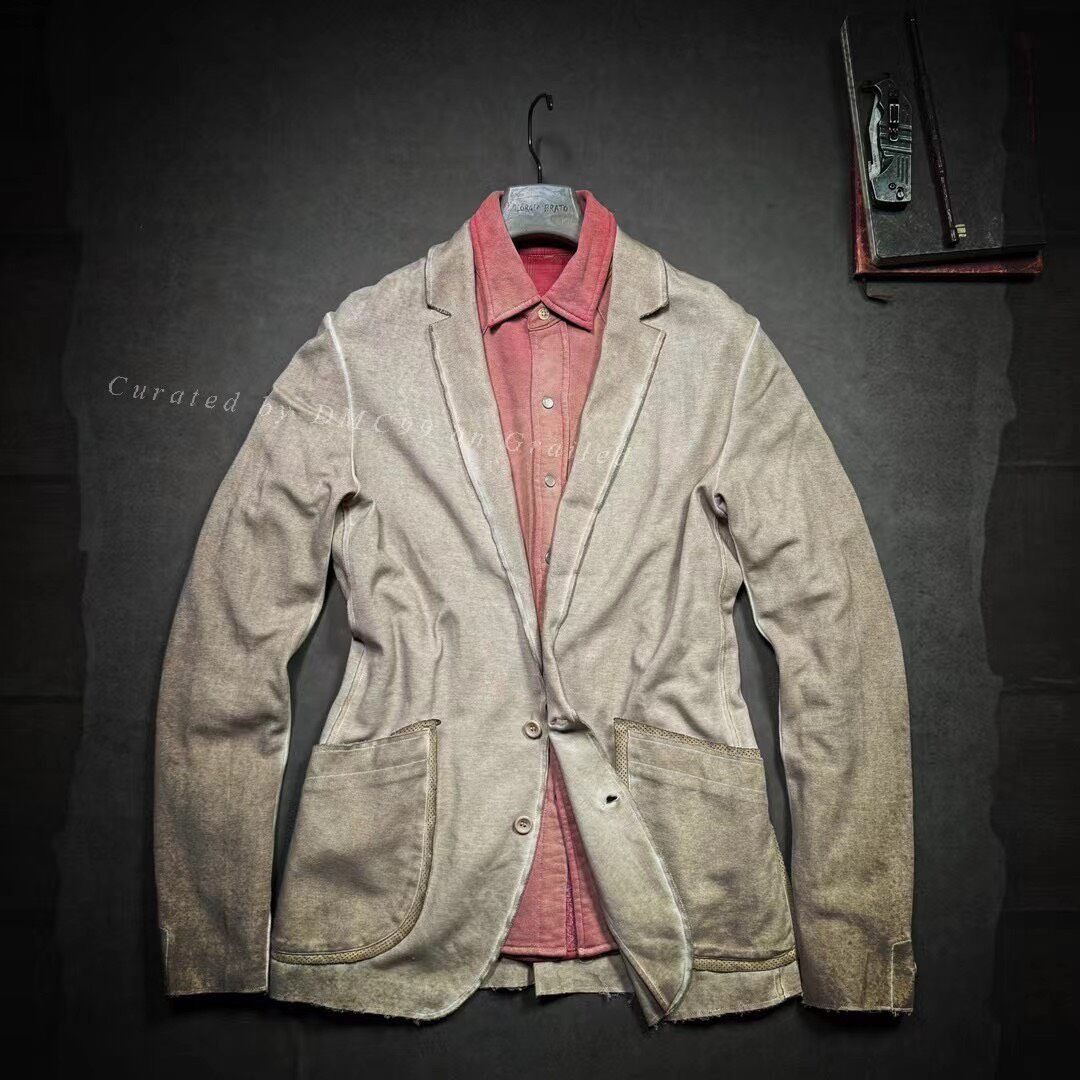 Giorgio Brato Giorgio Brato Men's Distressed Slim Leather Suit Size US S / EU 44-46 / 1 - 1 Thumbnail