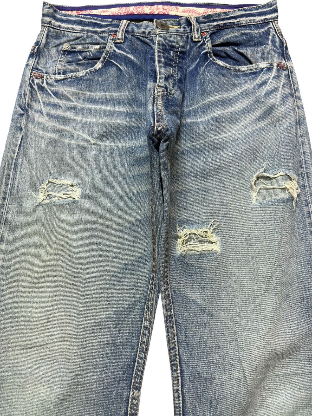 Kapital Vintage CLDM&Co Faded Grunge Distressed Denim Size US 31 - 2 Thumbnail