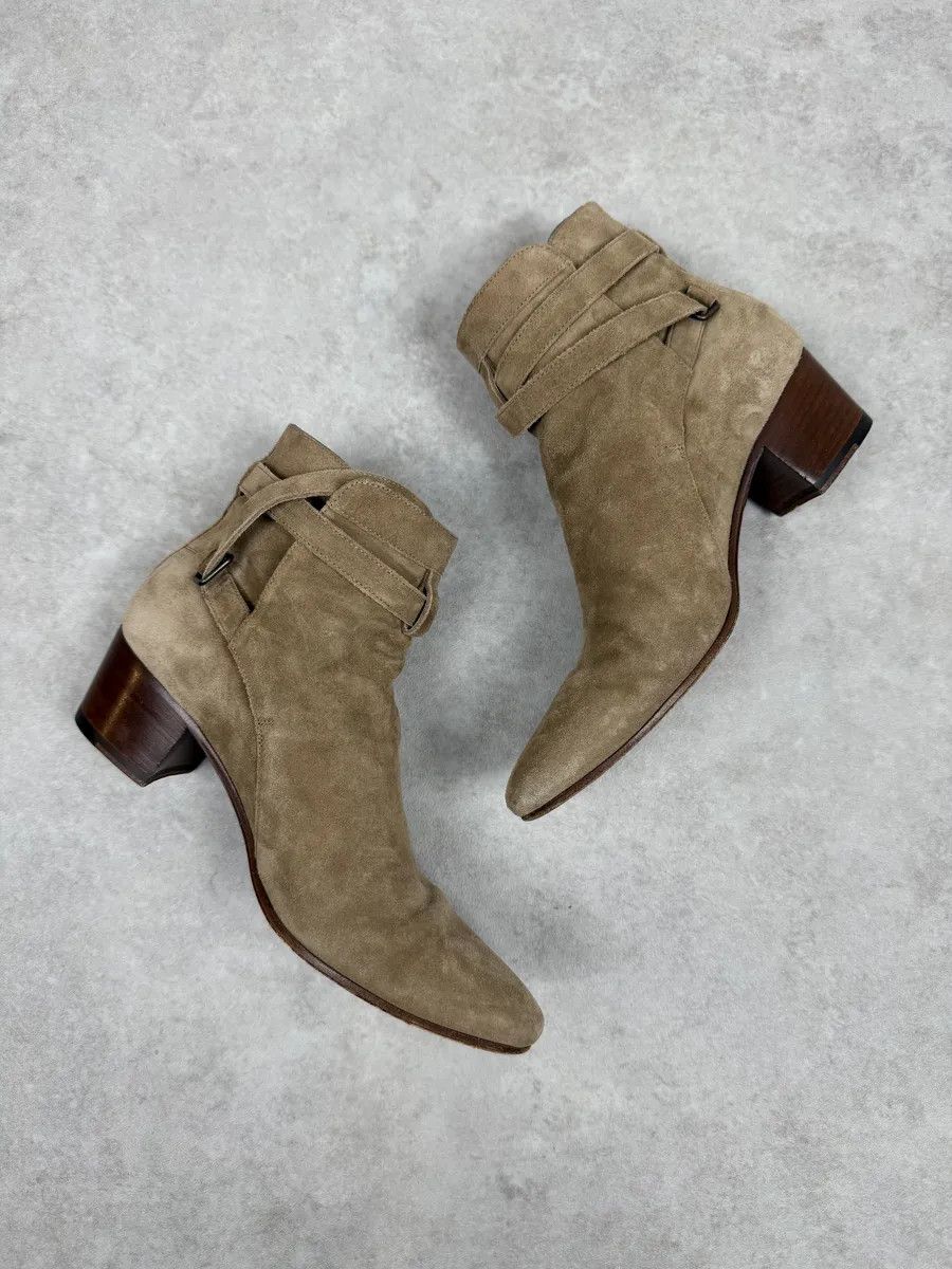 Saint Laurent Paris AW2013 Saint Laurent Beige Suede Leather Ankle Boots Size US 7.5 / IT 37.5 - 3 Thumbnail