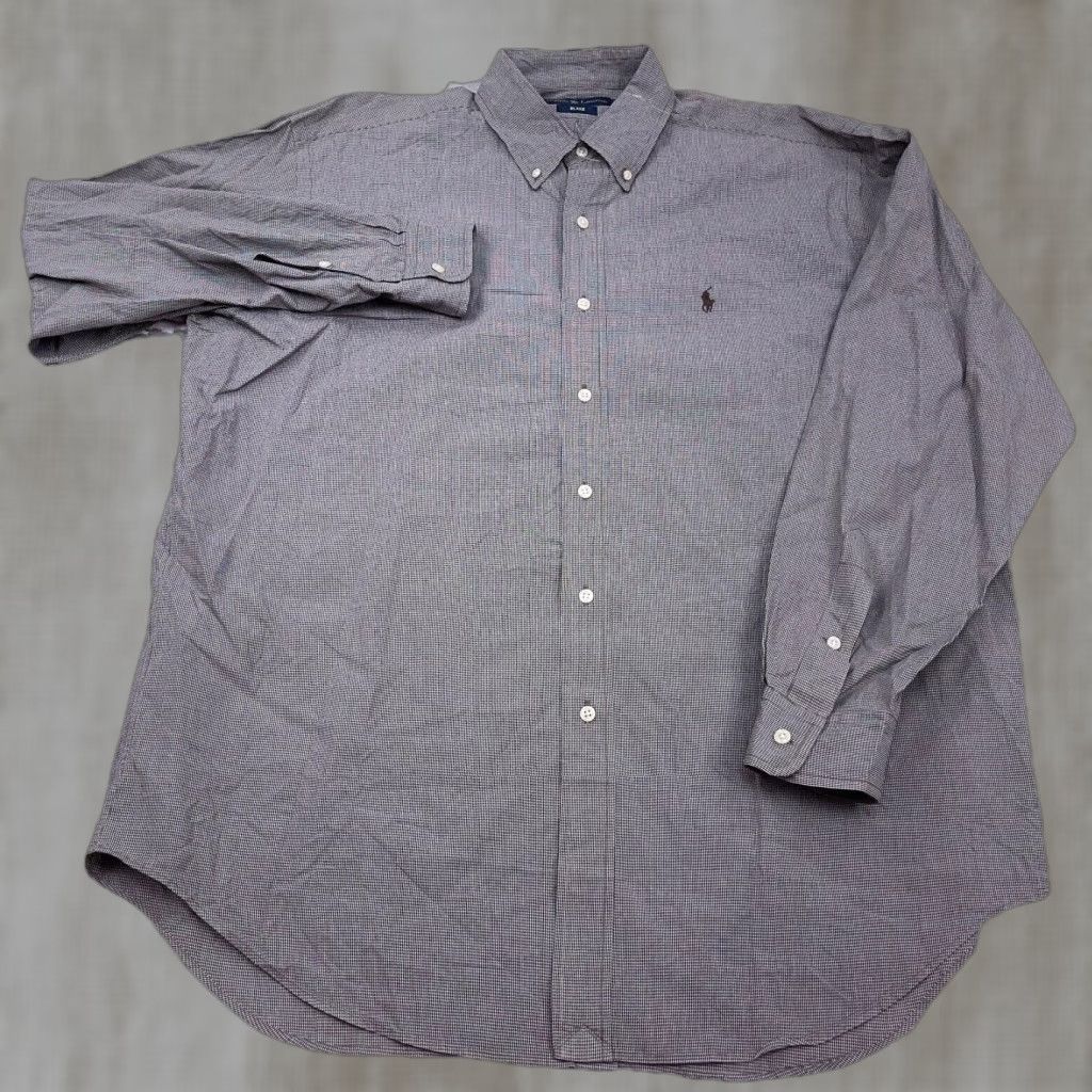 Ralph Lauren Ralph Lauren Shirt Men Large Button Up Brown Houndstooth Plaid Dress Blake Pony Mens L Brown Plaid Button-Front Shirt Ralph Lauren Clothing Size 42R - 1 Thumbnail