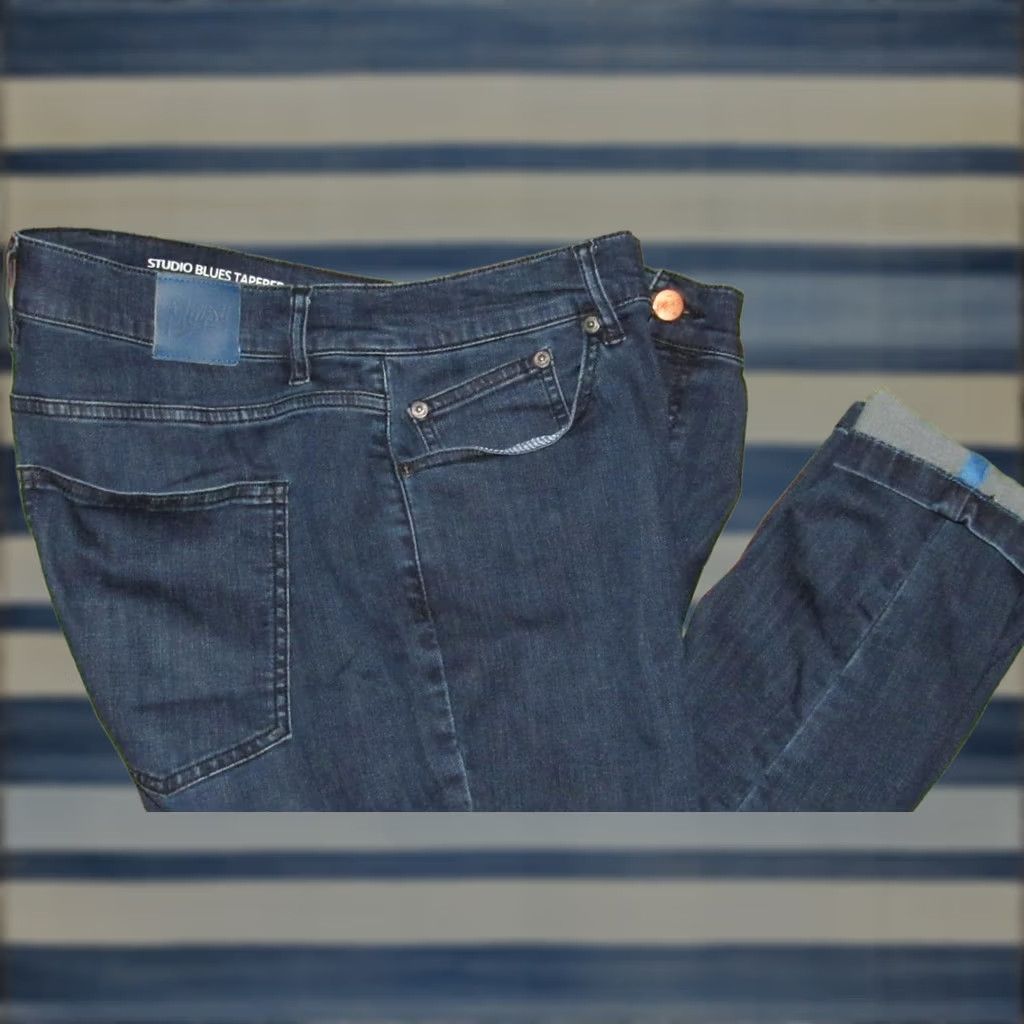 Vintage MUGSY Blue Tapered Denim Jeans 38 x 28 Mens Size US 38 / EU 54 - 1 Thumbnail