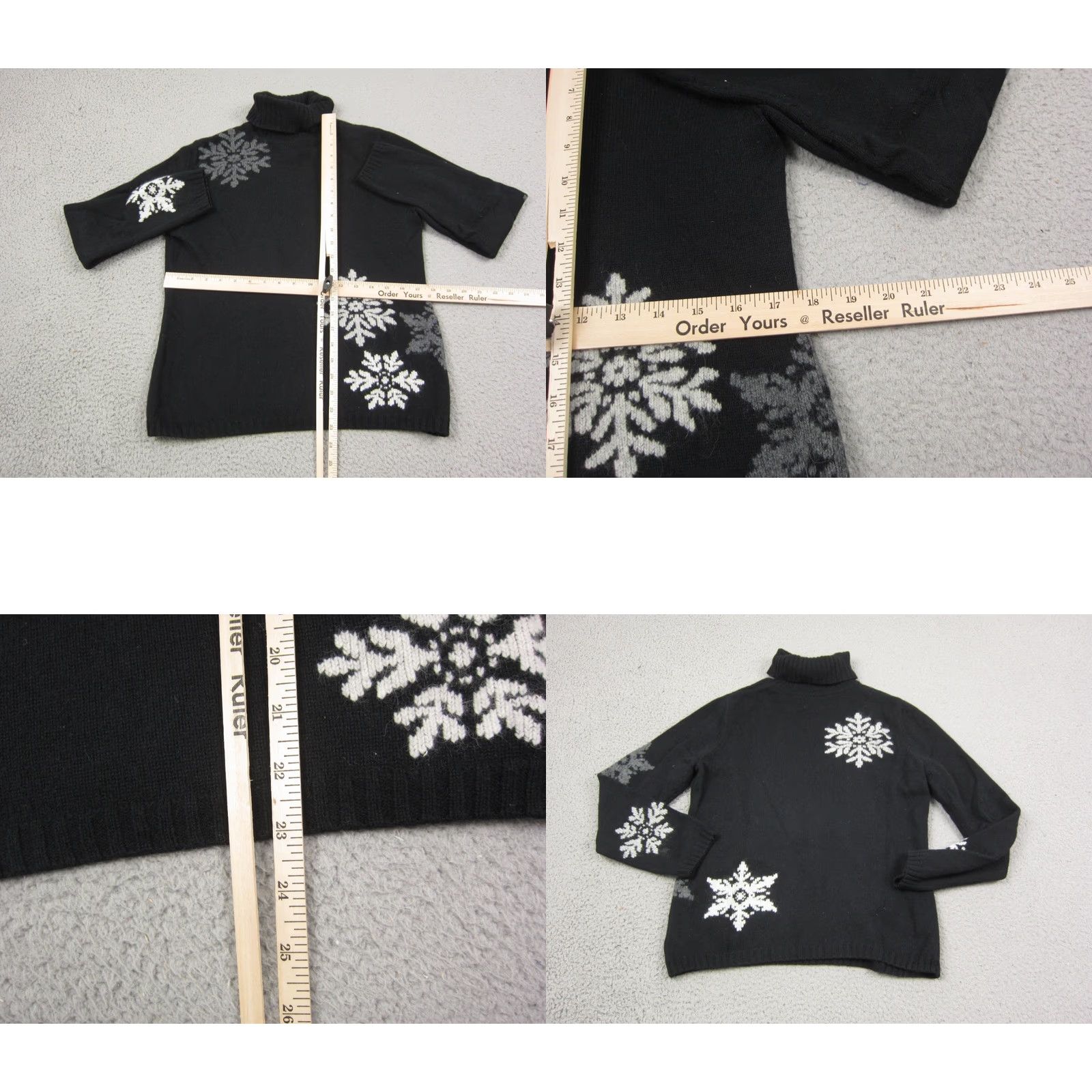 Eddie Bauer VINTAGE Eddie Bauer Sweater Womens Medium Black Turtleneck Angora Wool Snow 90s Size M / US 6-8 / IT 42-44 - 8 Thumbnail